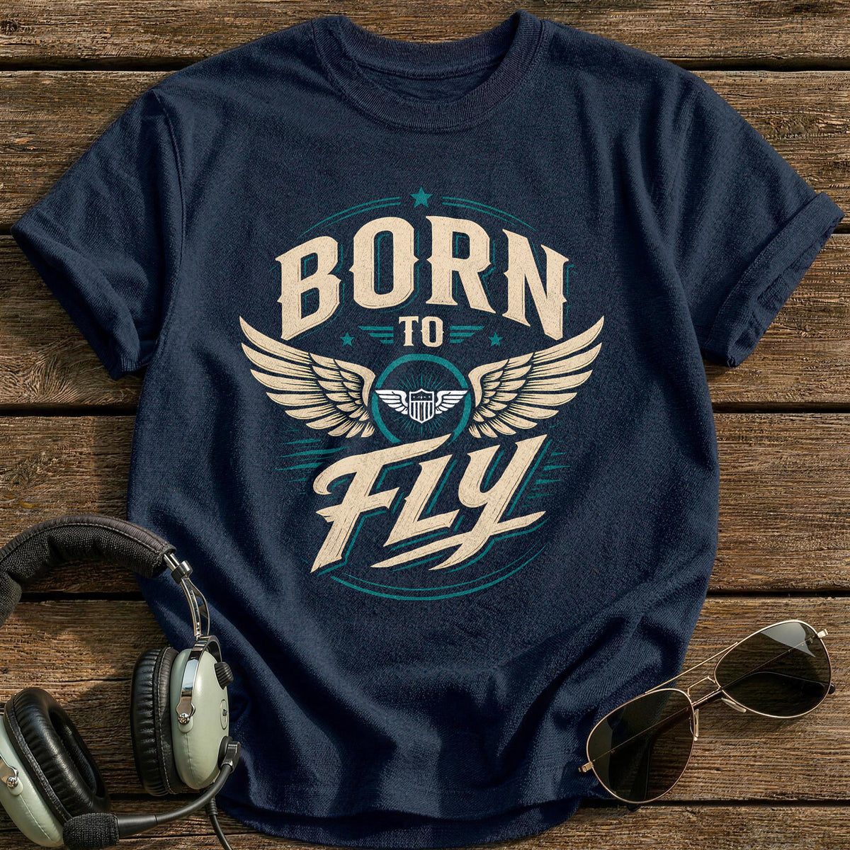 Born Airborne T-Shirt - Navy