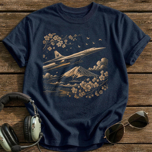 Bullet Jet & Blossom T-Shirt - Navy