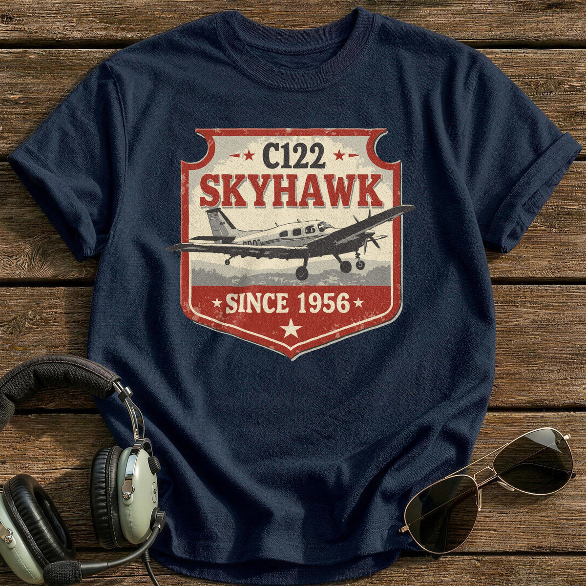 C122 Skyhawk Since 1956 T-Shirt - Navy