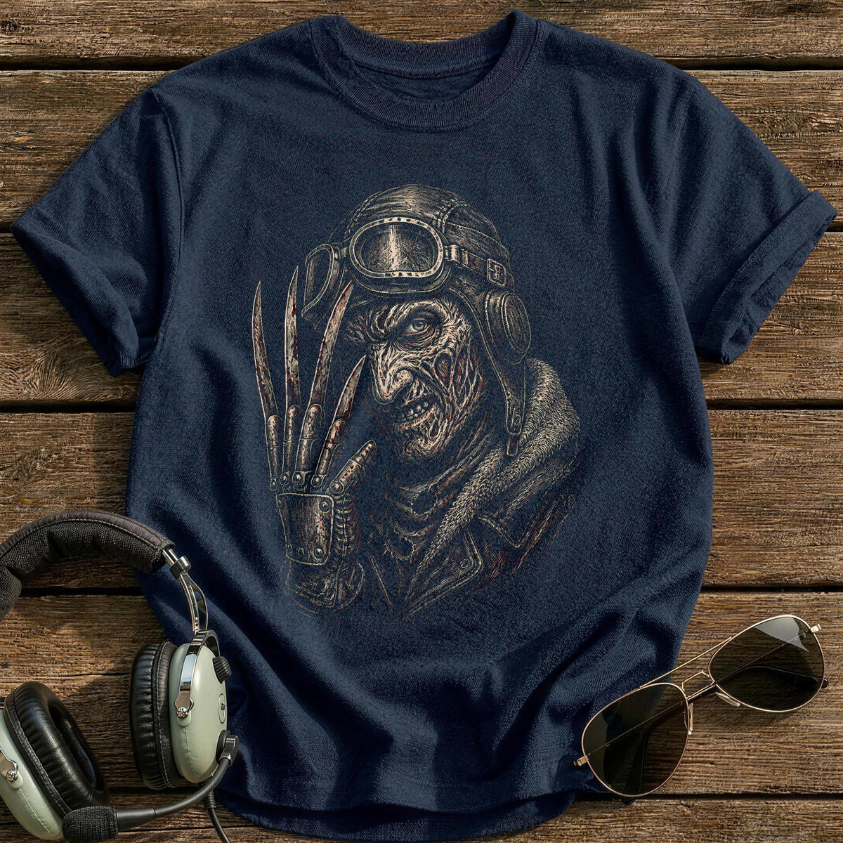 Clawed Etched 18 T-Shirt - Navy
