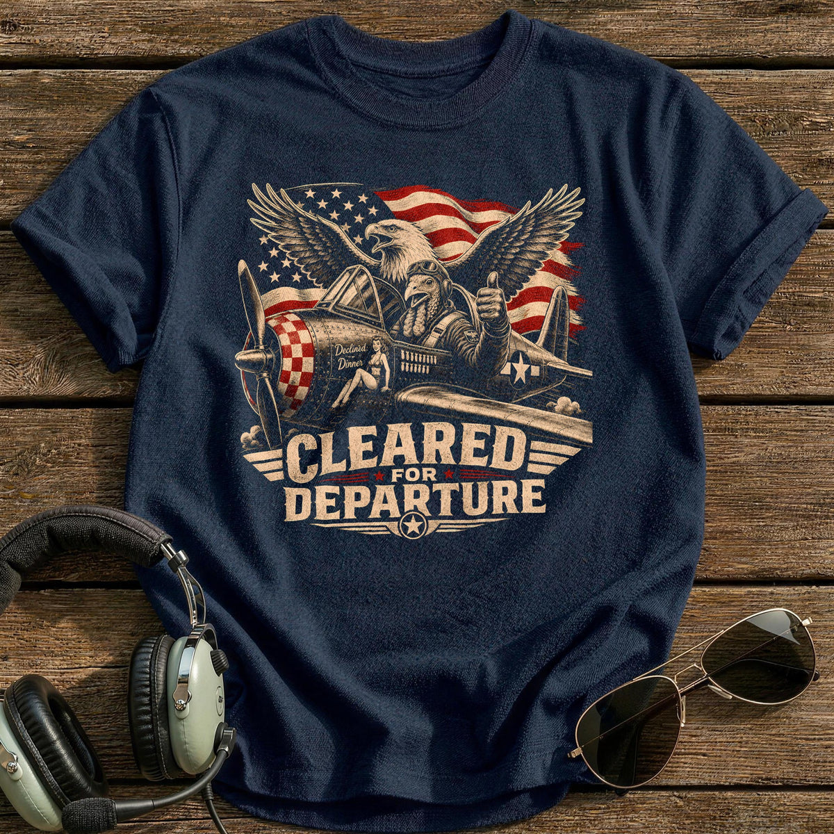 Cleared For Departure Declined Dinner 10 T-Shirt - Navy