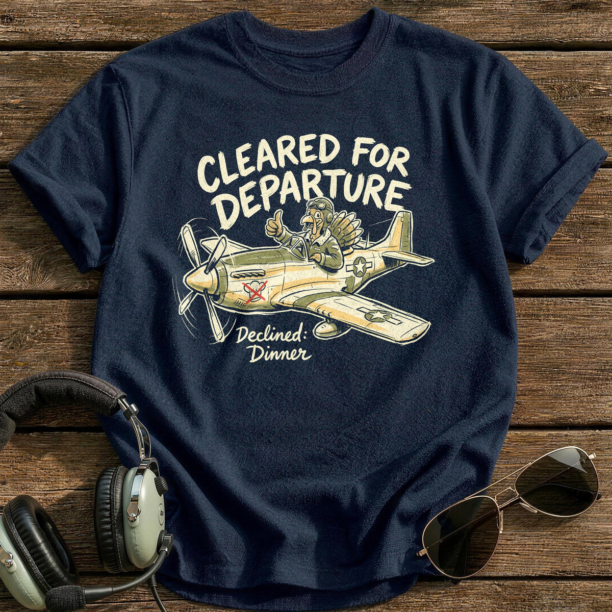 Cleared For Departure Declined Dinner 2 T-Shirt - Navy