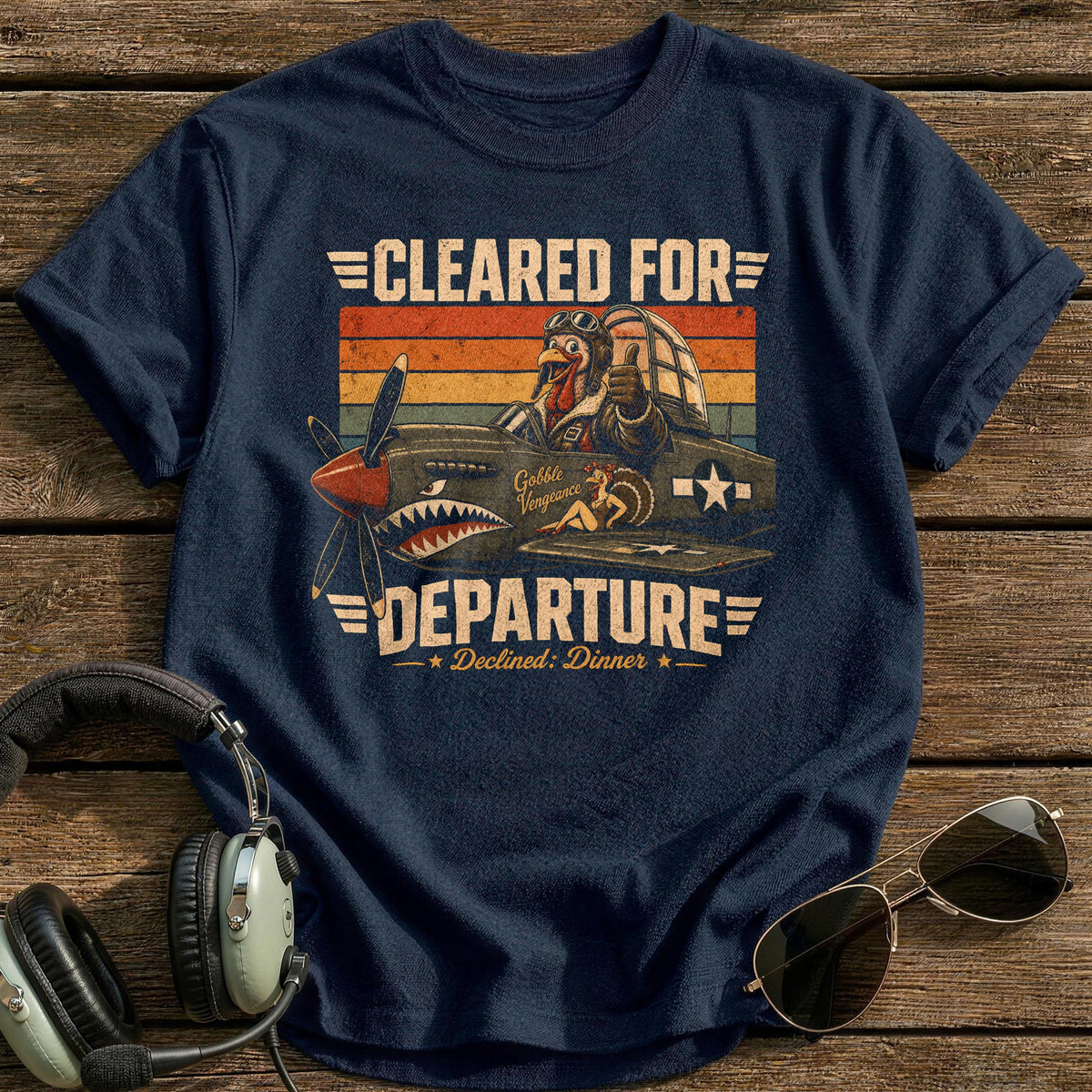 Cleared For Departure Declined Dinner 4 T-Shirt - Navy