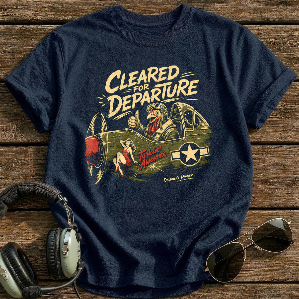 Cleared For Departure Declined Dinner 5 T-Shirt - Navy