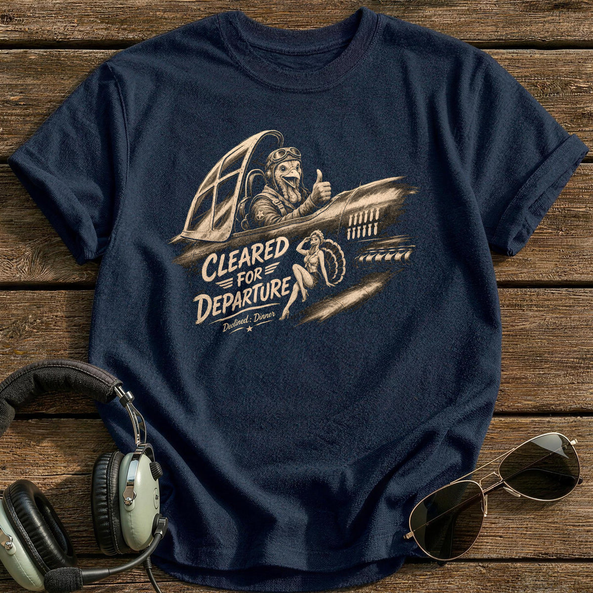 Cleared For Departure Declined Dinner 6 T-Shirt - Navy