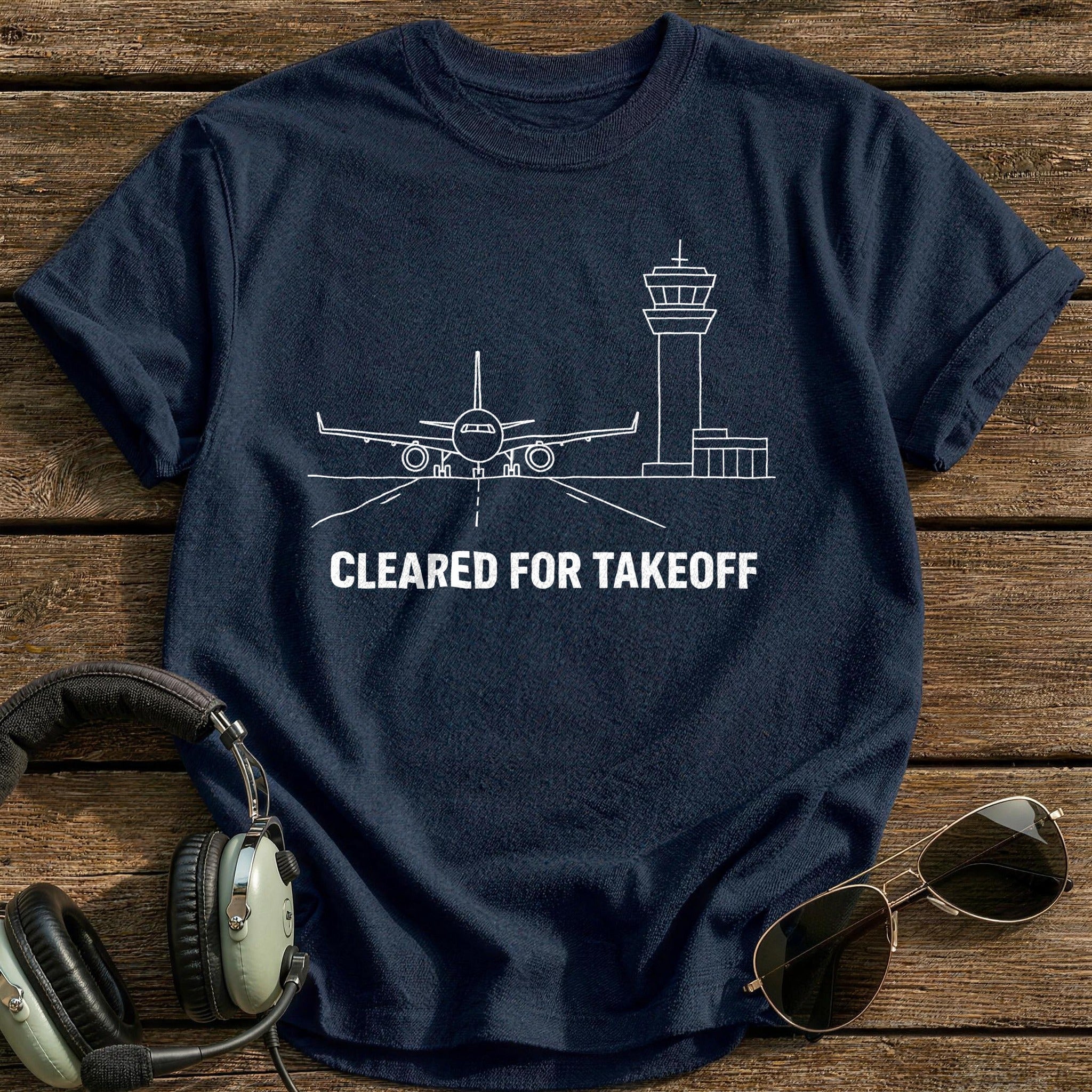 Cleared For Takeoff 44 T-Shirt - Navy