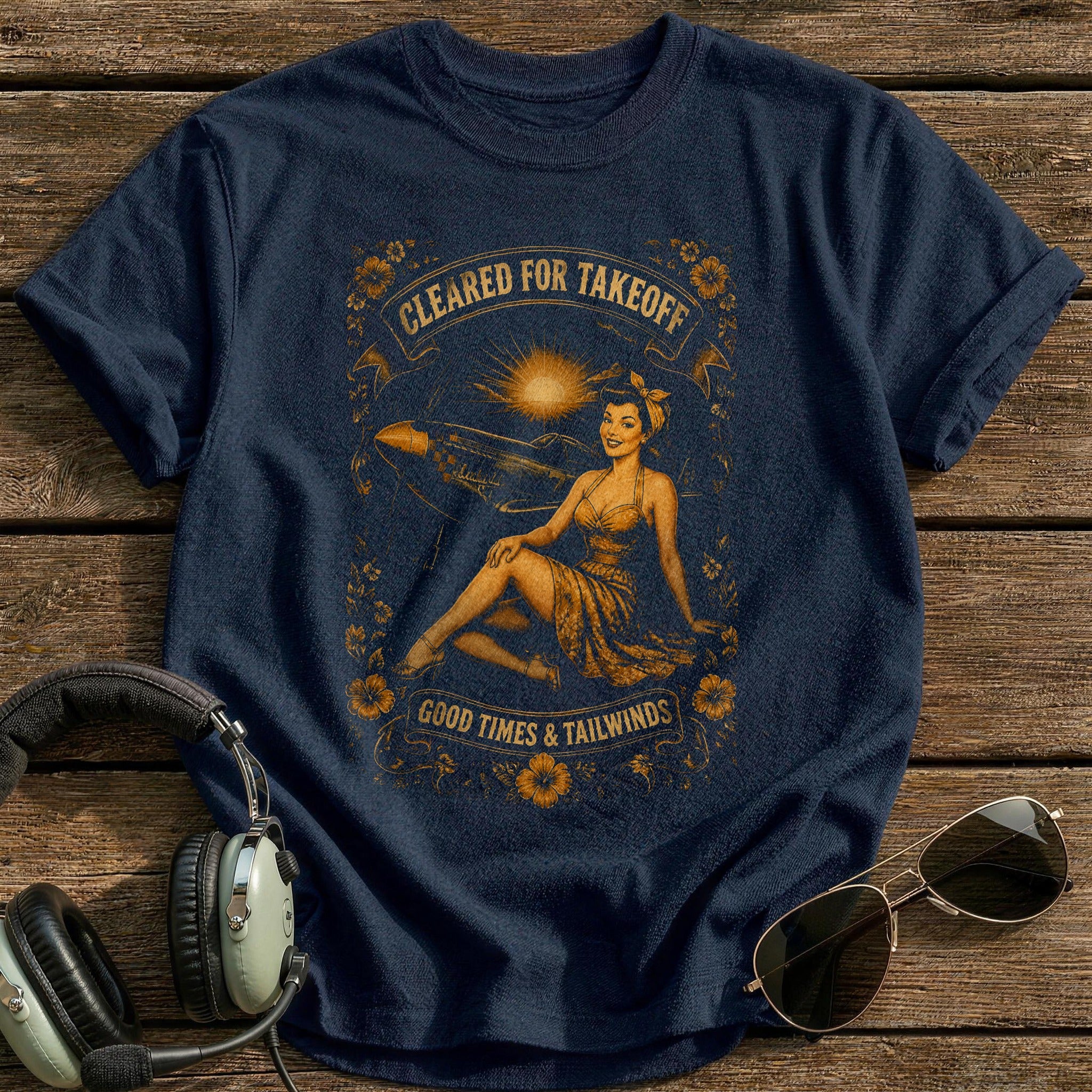 Cleared For Takeoff T-Shirt - Navy