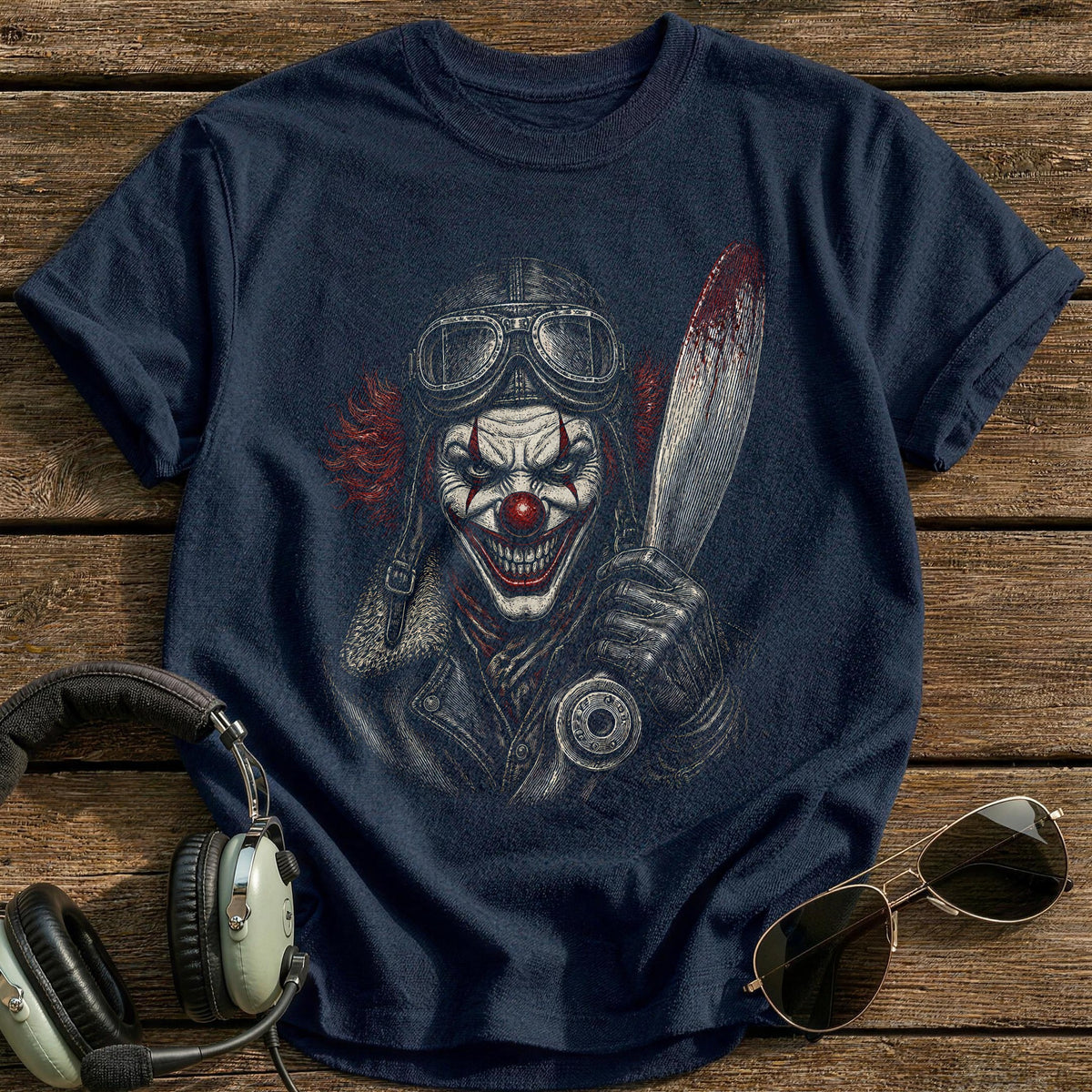Clown Etched 48 T-Shirt - Navy