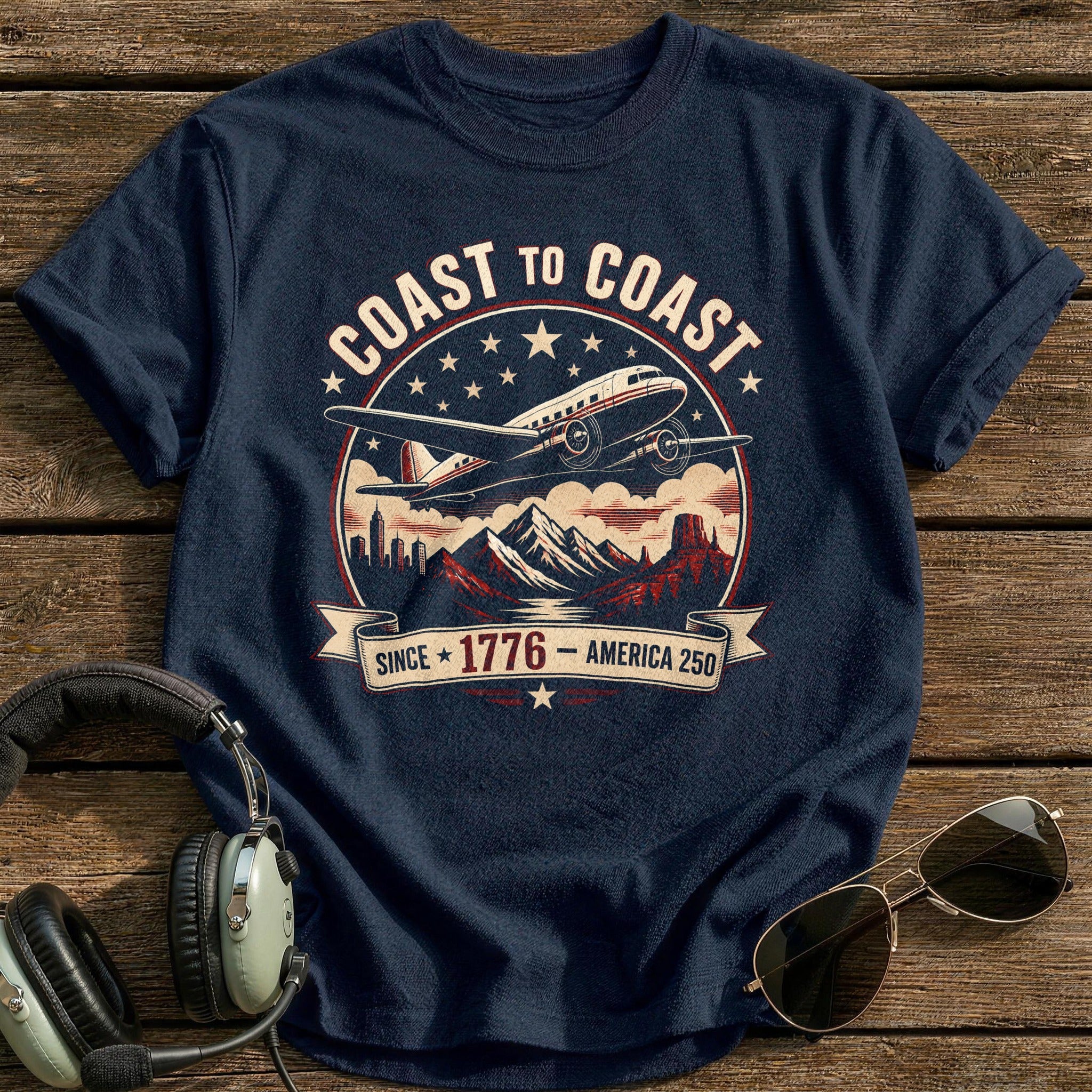 Coast To Coast Since 1776 T-Shirt - Navy