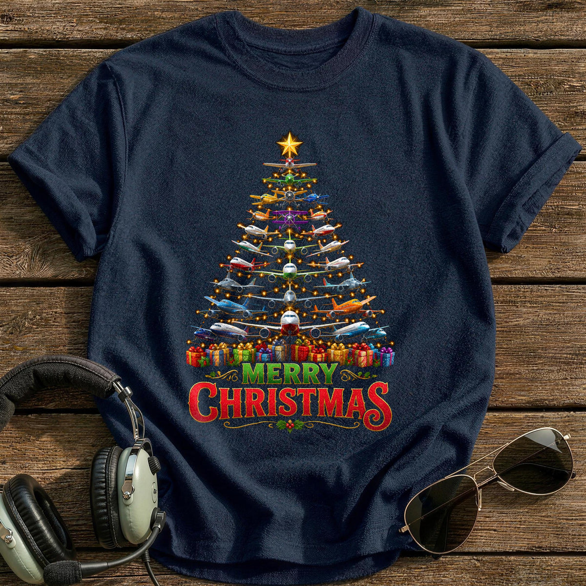 Colourful Plane Tree 74 T-Shirt - Navy