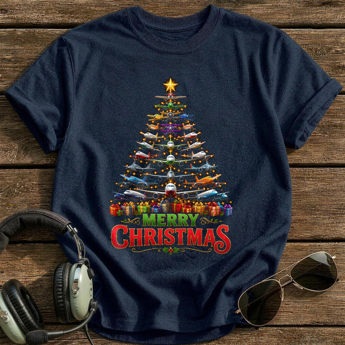 Colourful Plane Tree 74 Kids T-Shirt - Navy