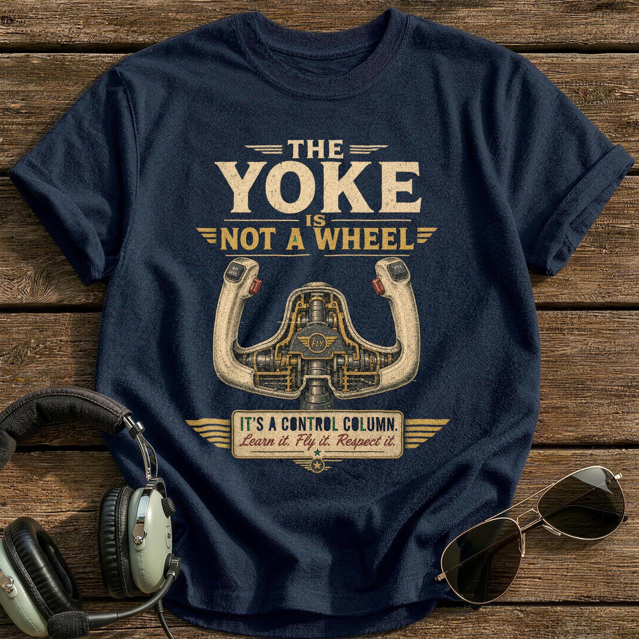 Control Column T-Shirt - Navy