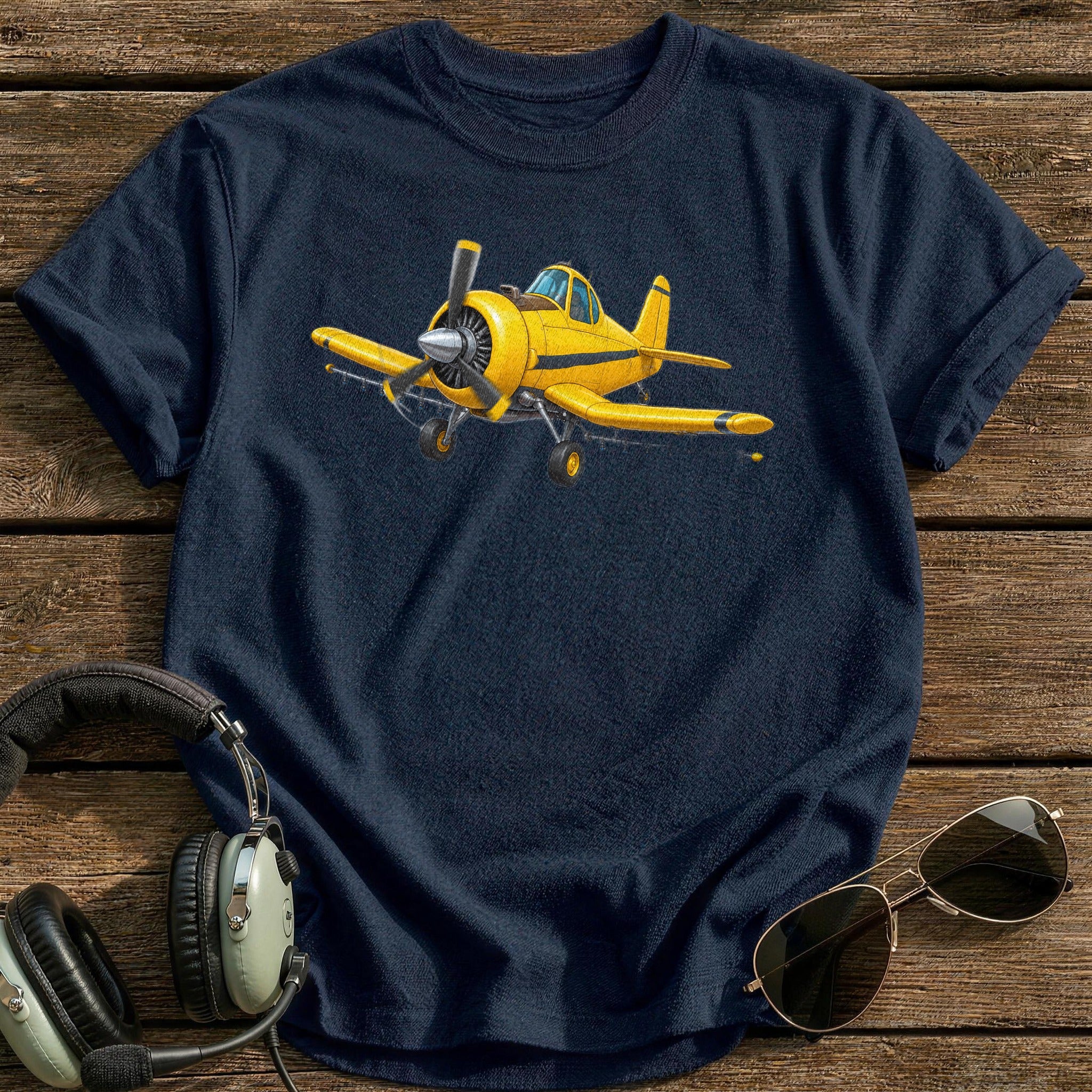 Crop Run Yellow - Navy