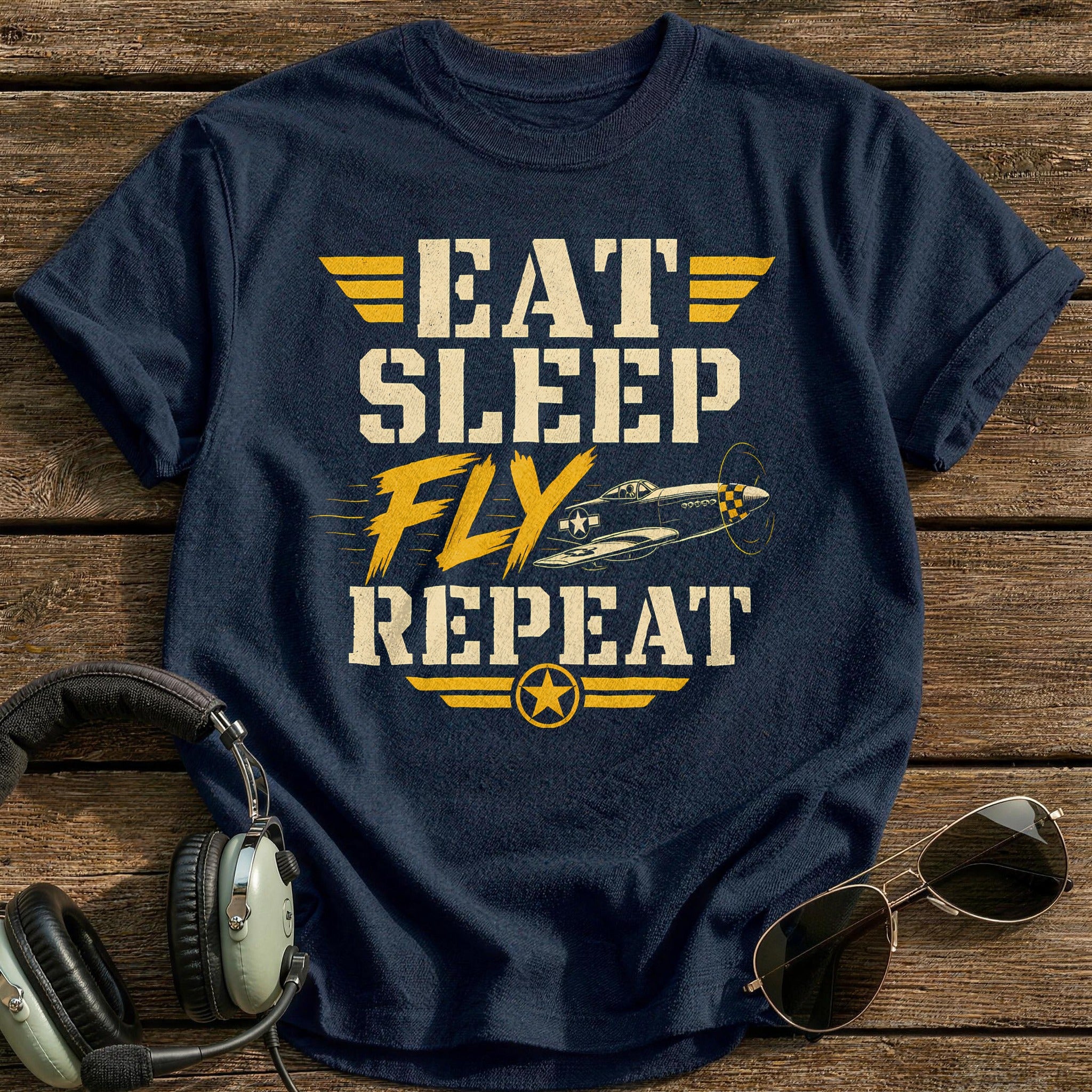 Eat Sleep Fly Repeat - Navy