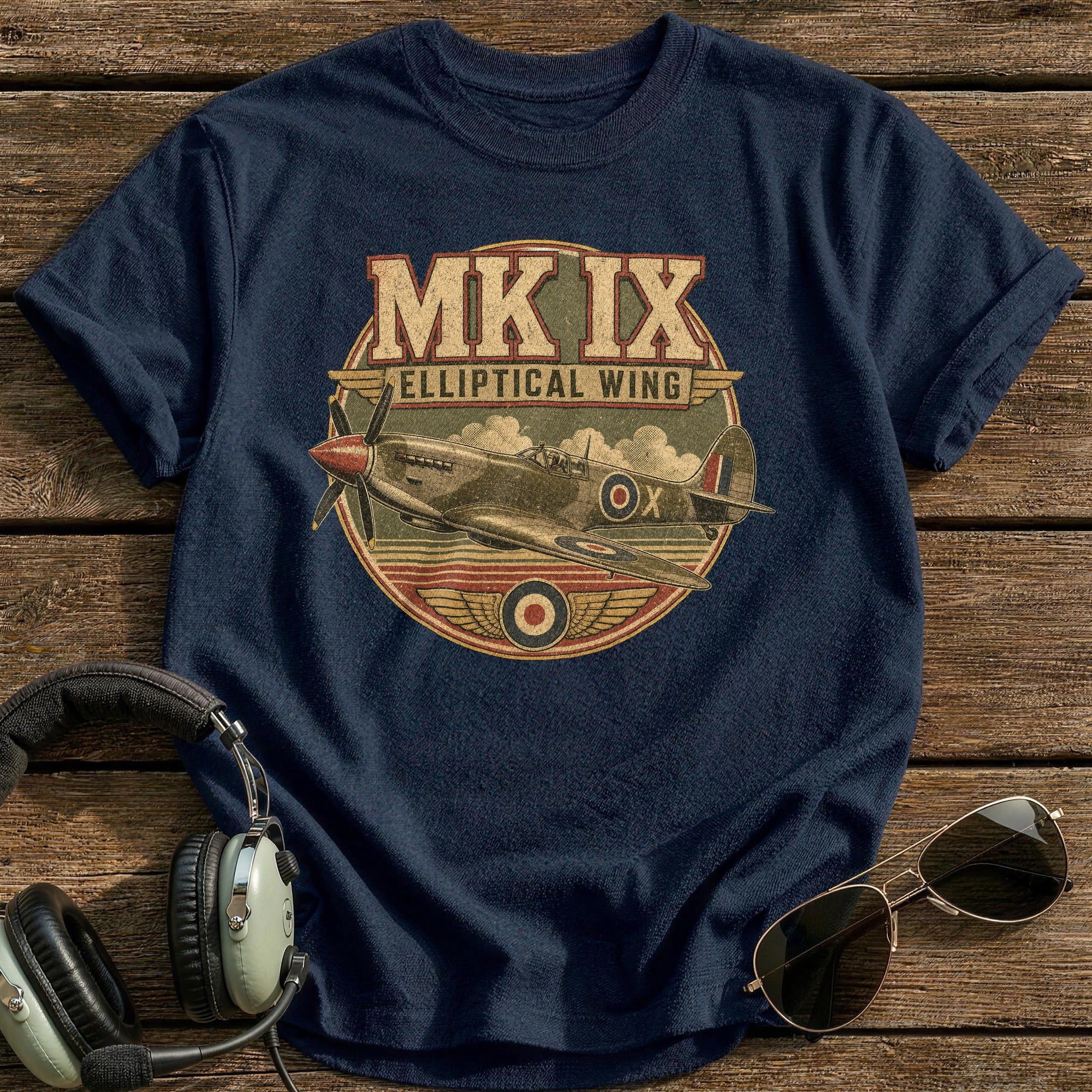 Elliptical Wing T-Shirt - Navy