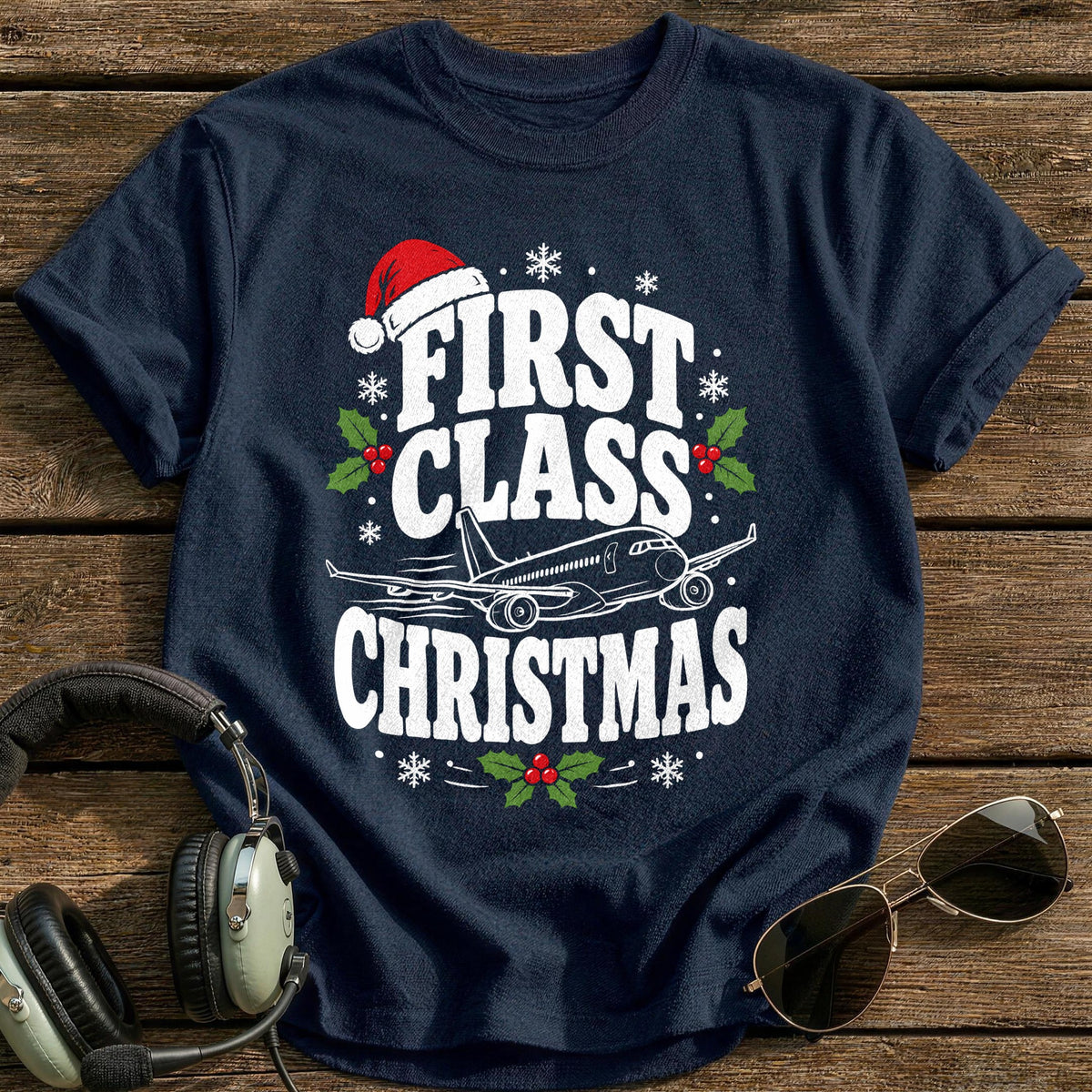 First Class Christmas 30 T-Shirt - Navy