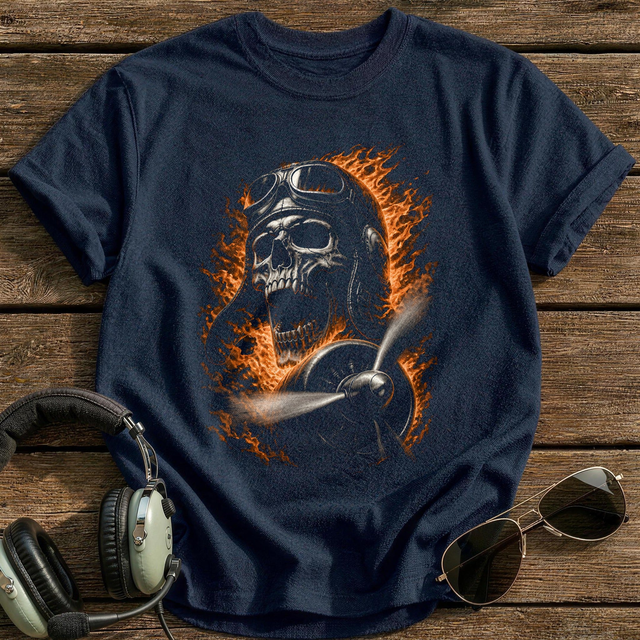 Flaming Skull Flighthelmet 53 - Navy
