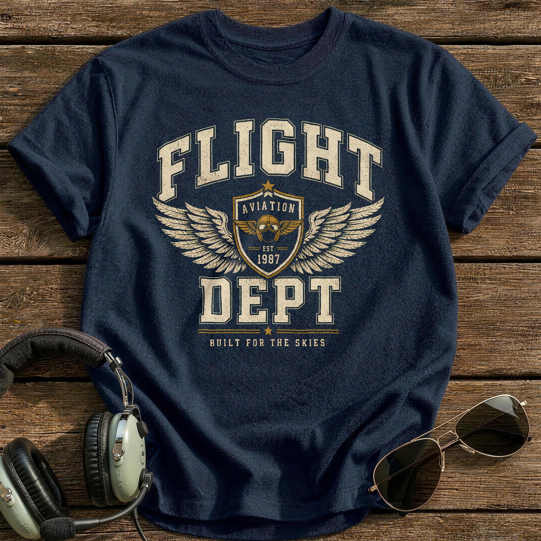 Flight Dept Varsity 12 T-Shirt - Navy