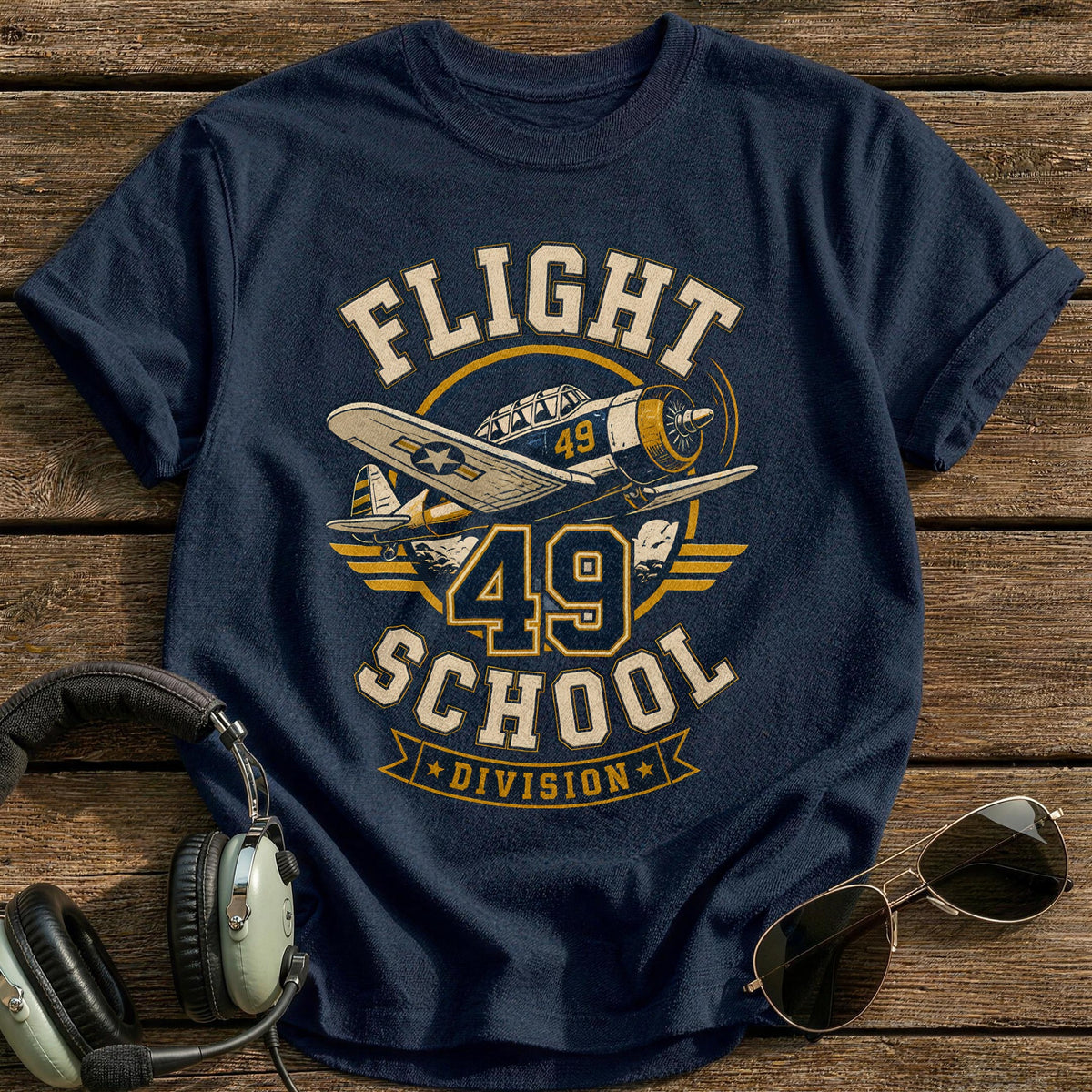 Flight School Division 49 27 T-Shirt - Navy