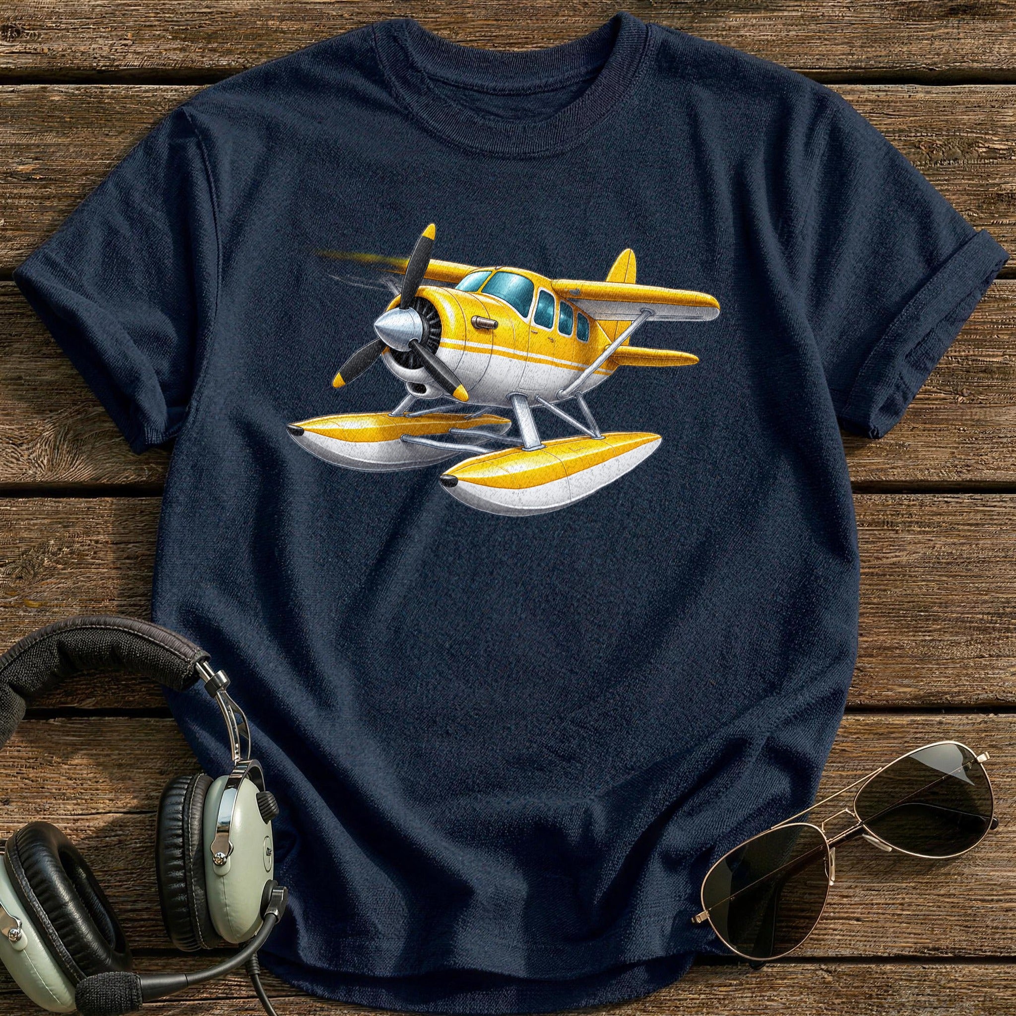 Float Plane Yellow - Navy