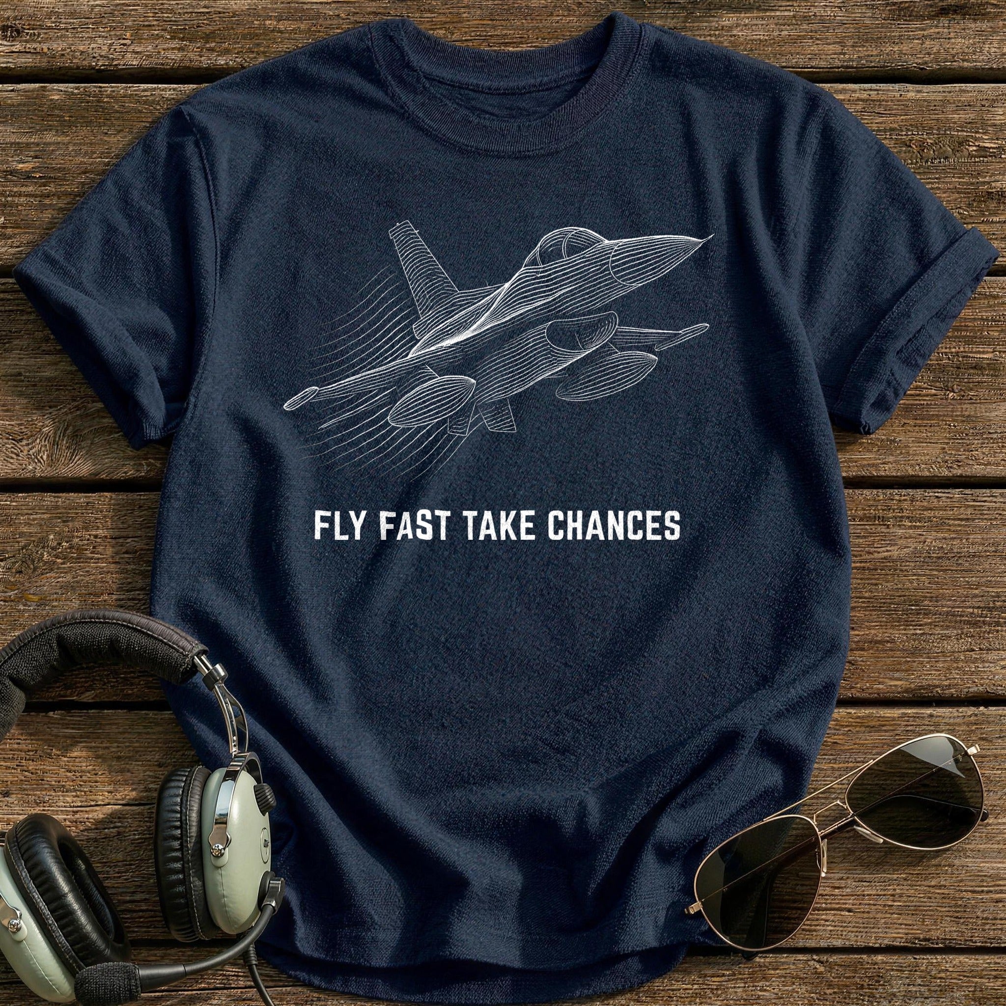 Fly Fast Chances 36 T-Shirt - Navy