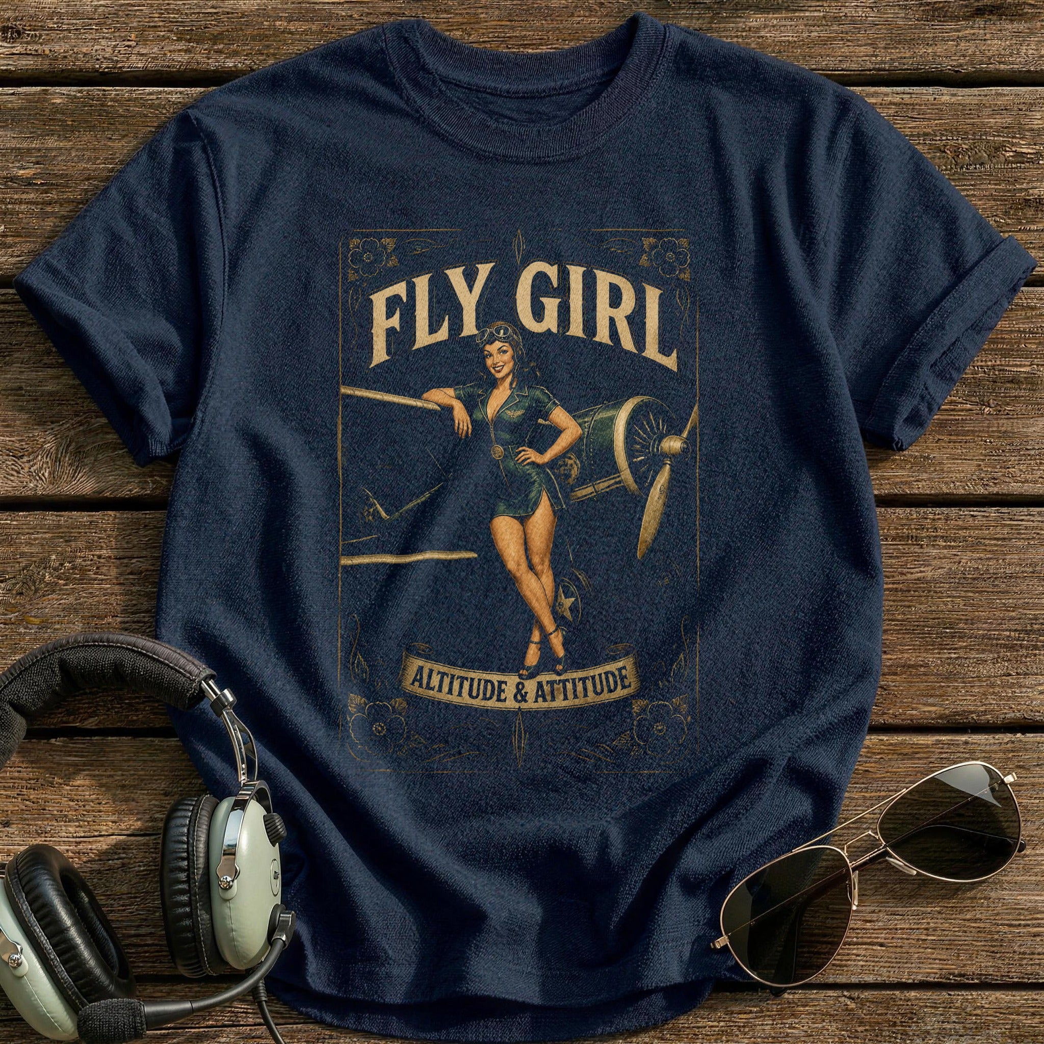 Fly Girl T-Shirt - Navy