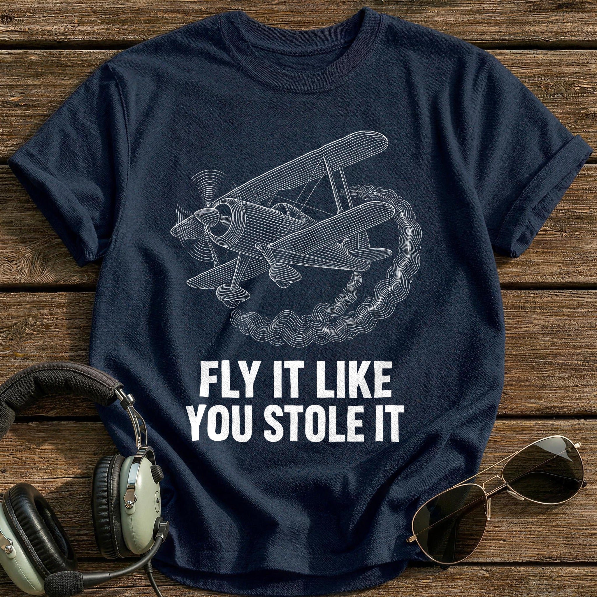 Fly Like Stole It 27 T-Shirt - Navy