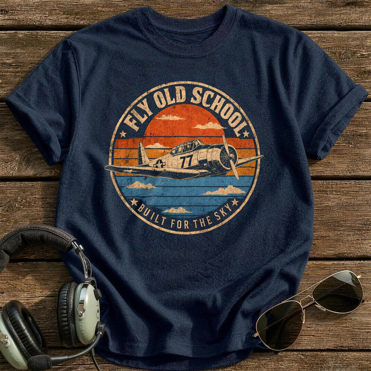 Fly Old School Kids T-Shirt - Navy