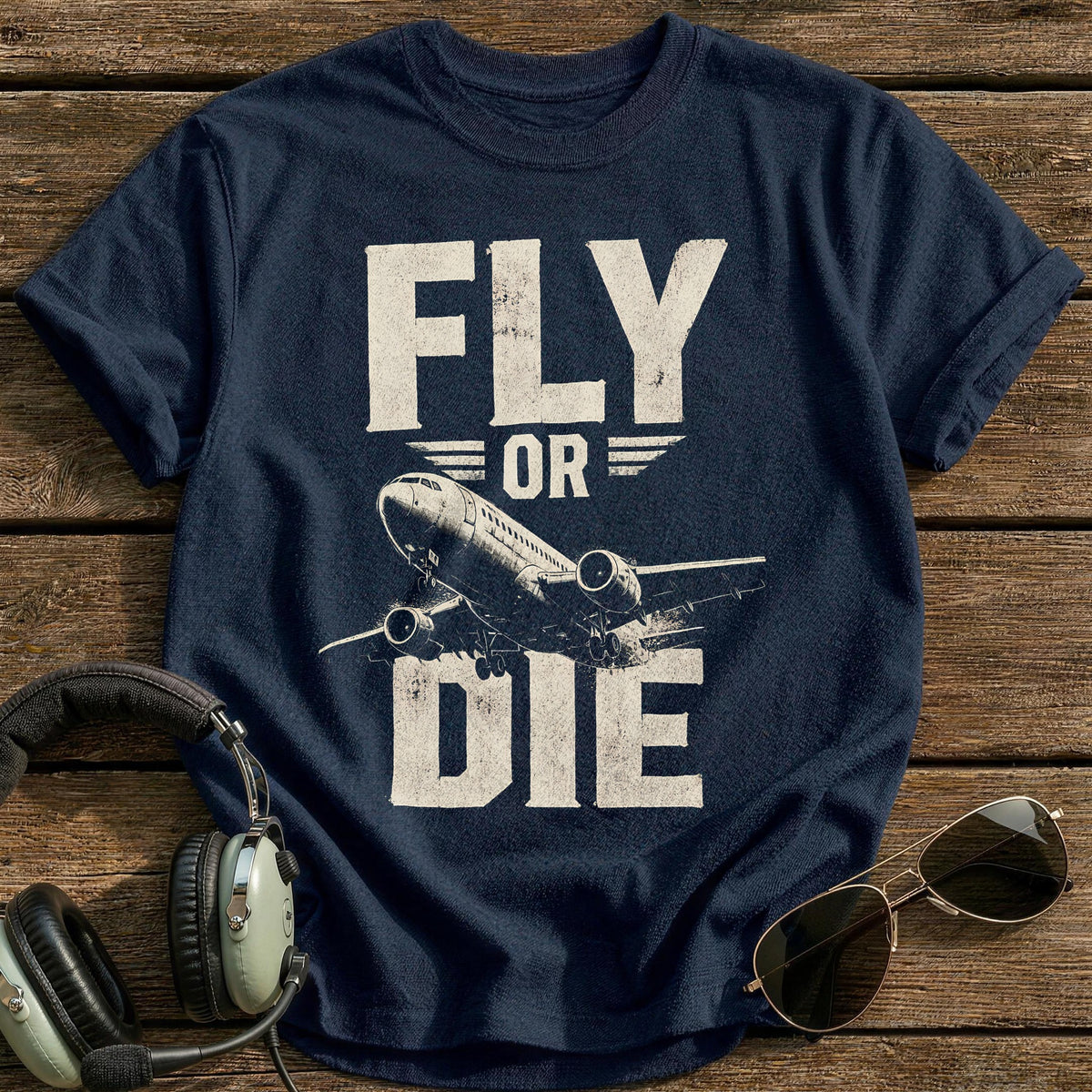 Fly or Die T-Shirt - Navy