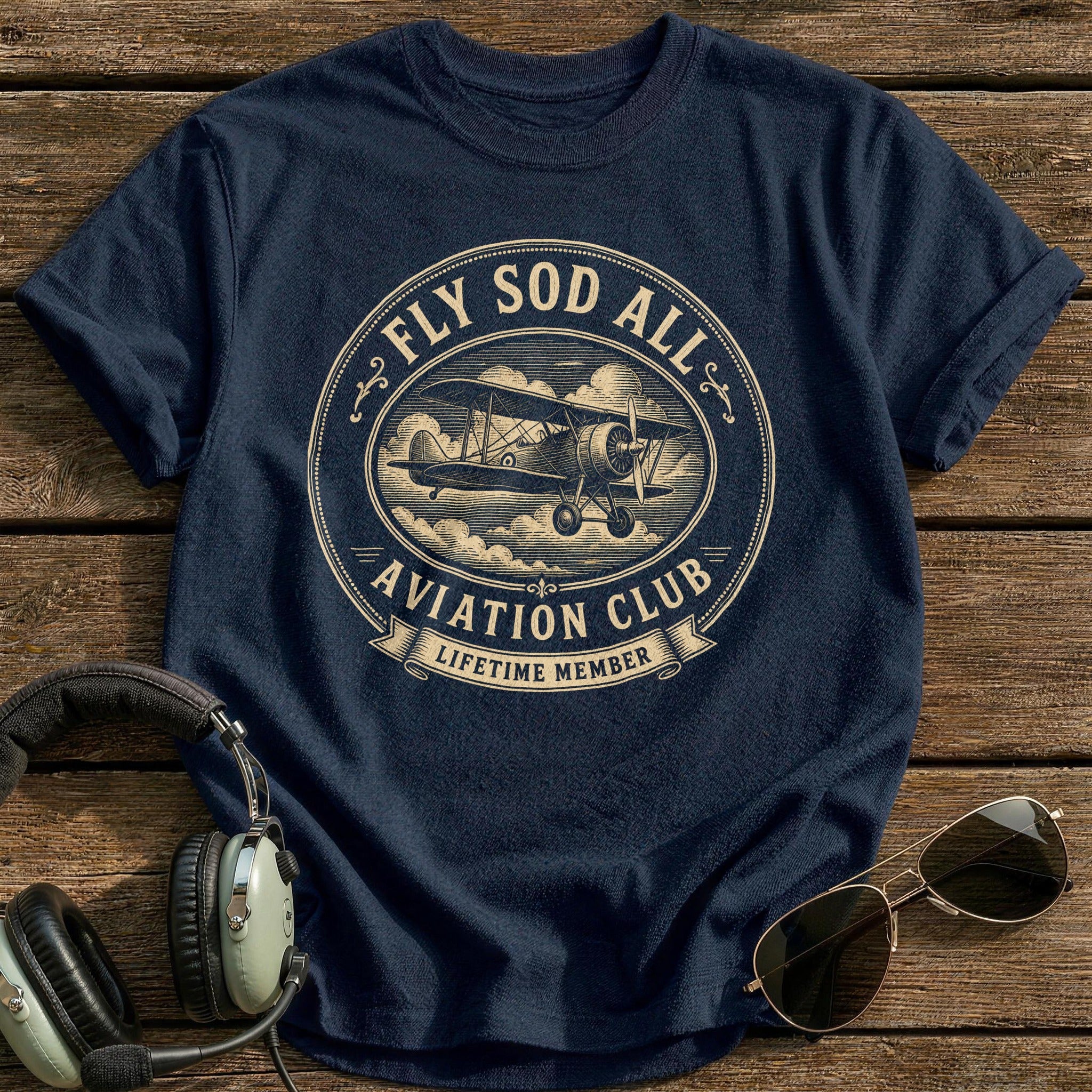 Fly Sod All Aviation Club T-Shirt - Navy