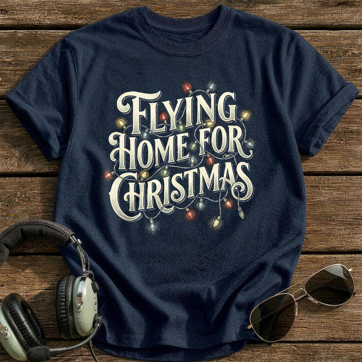 Flying Home For Christmas 6 T-Shirt - Navy