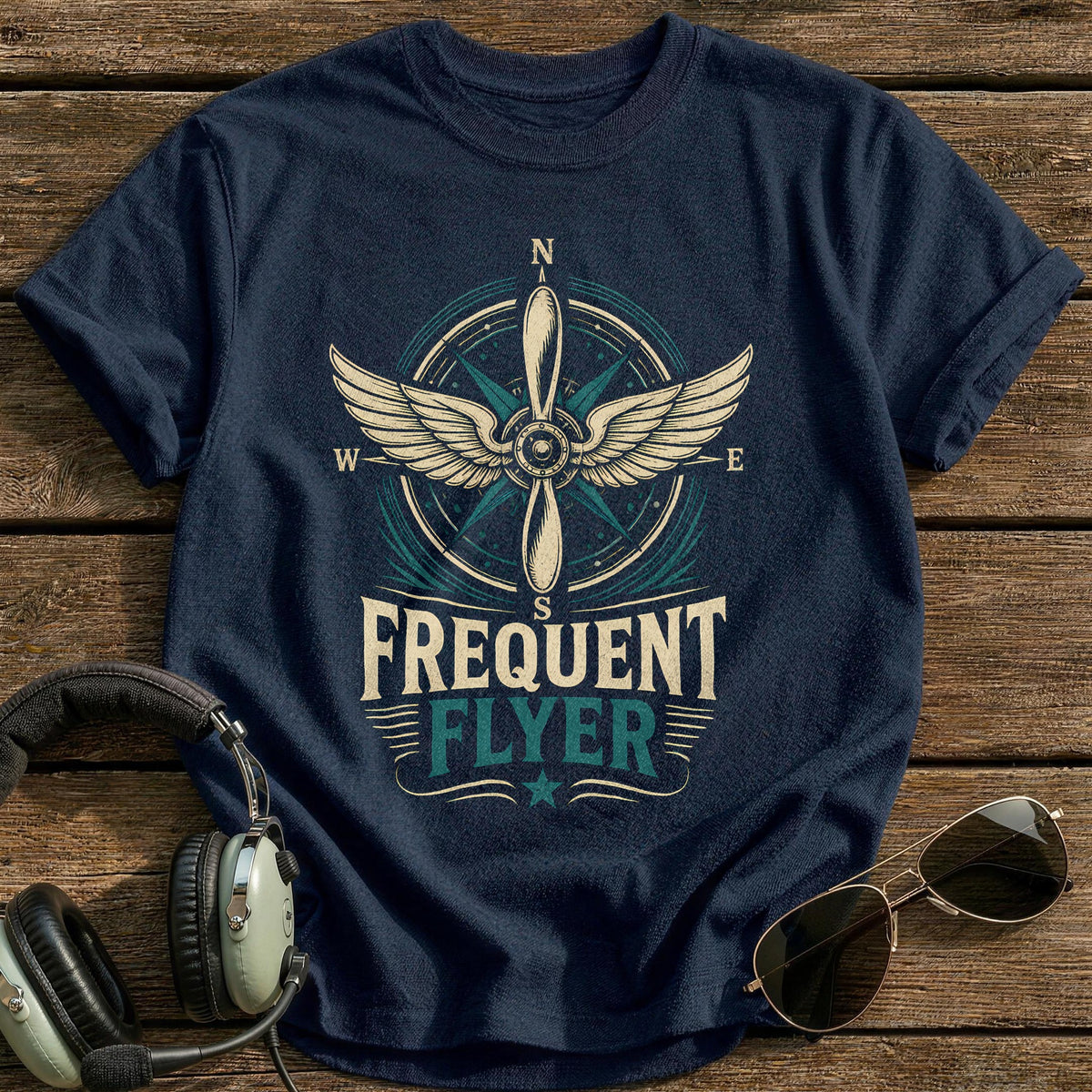 Frequent Flyer Emblem 91 T-Shirt - Navy