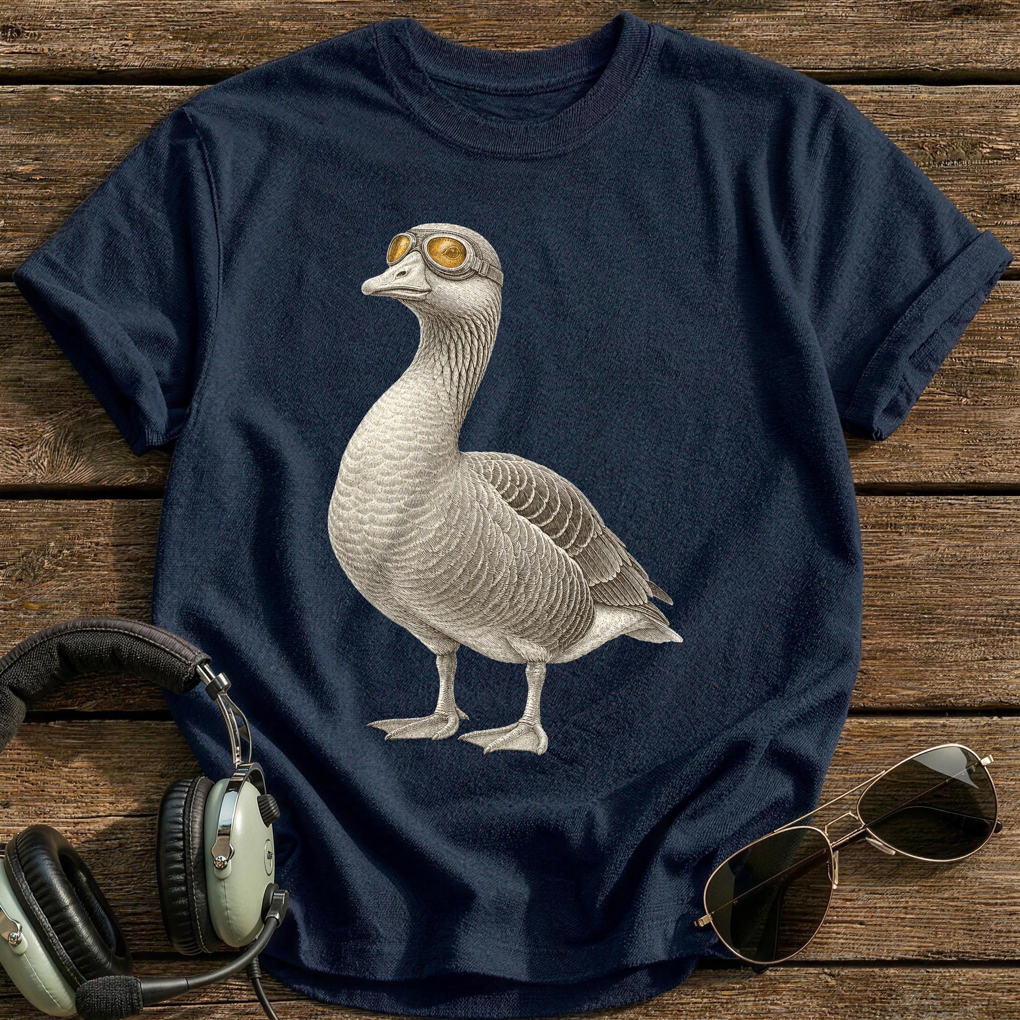 Goggles On T-Shirt - Navy