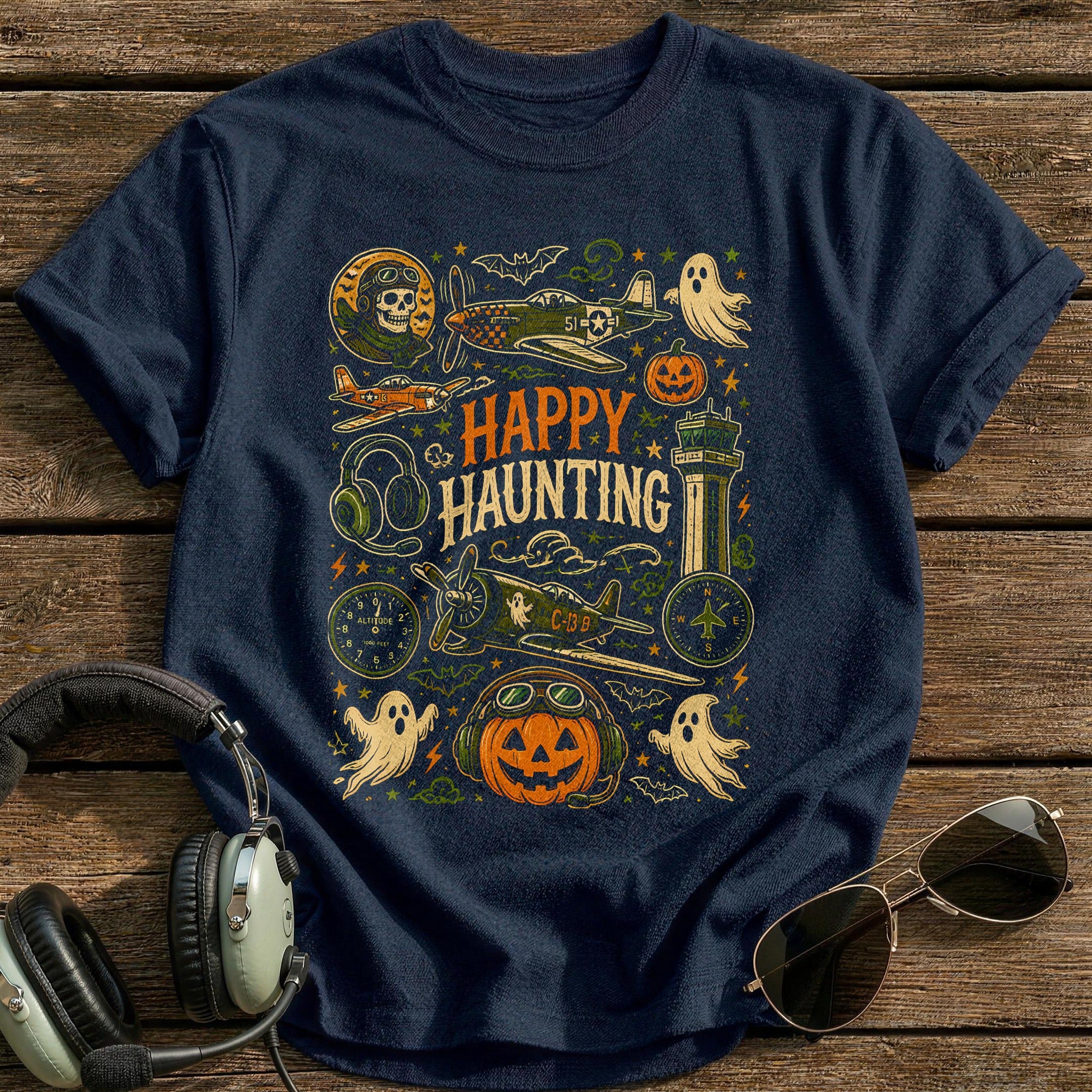 Happy Haunting Doodle 58 - Navy