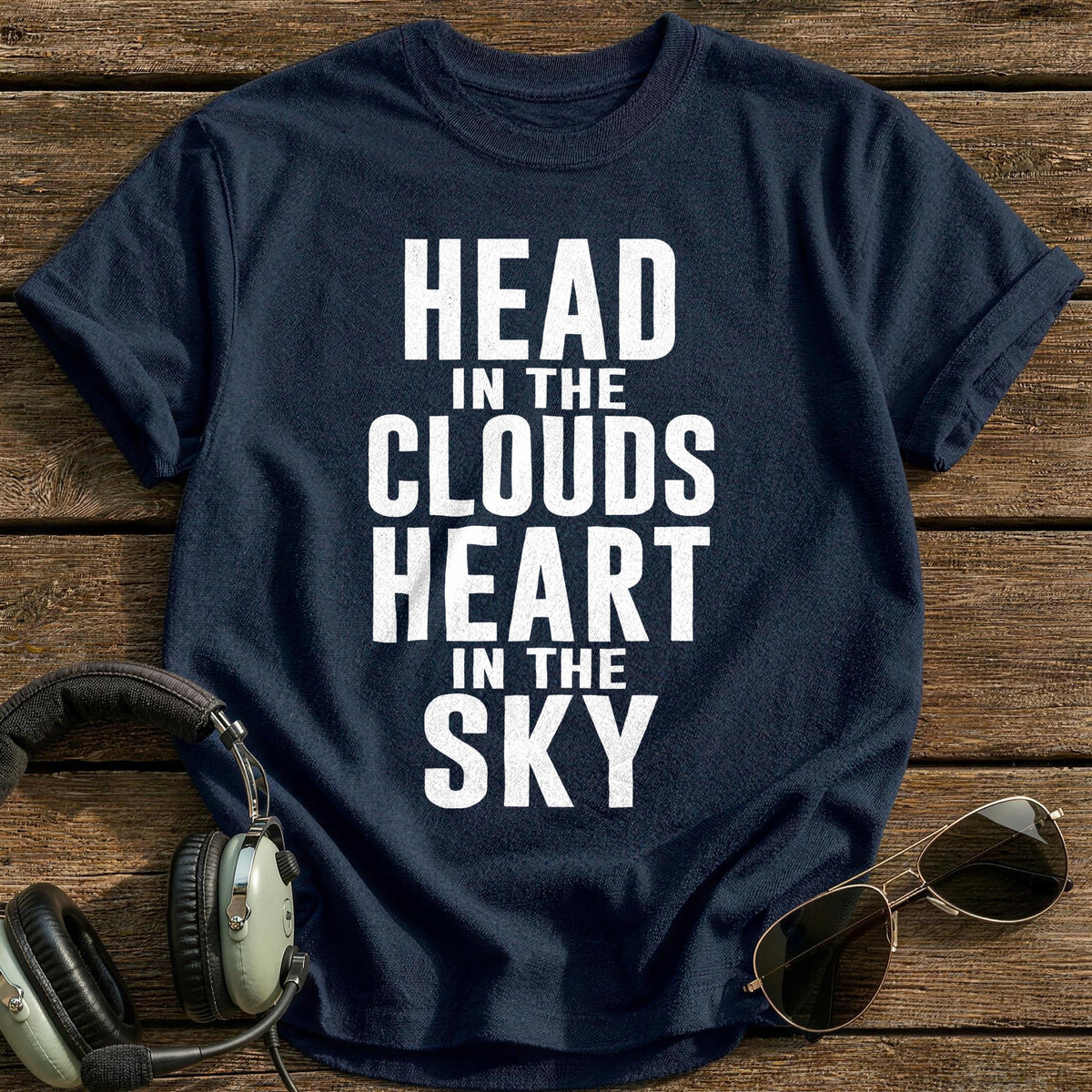 Head In Clouds 45 T-Shirt - Navy