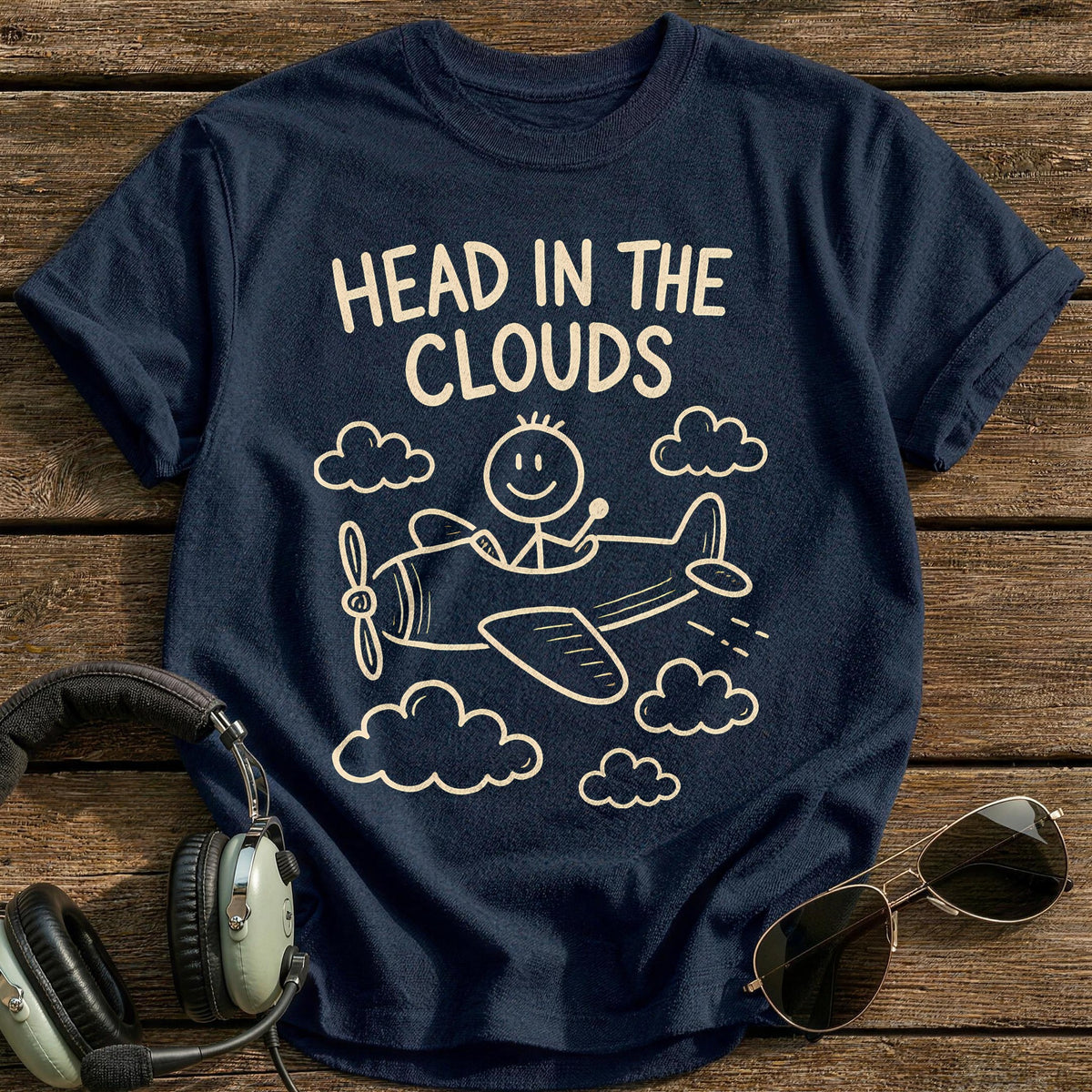 Head In Clouds 71 T-Shirt - Navy