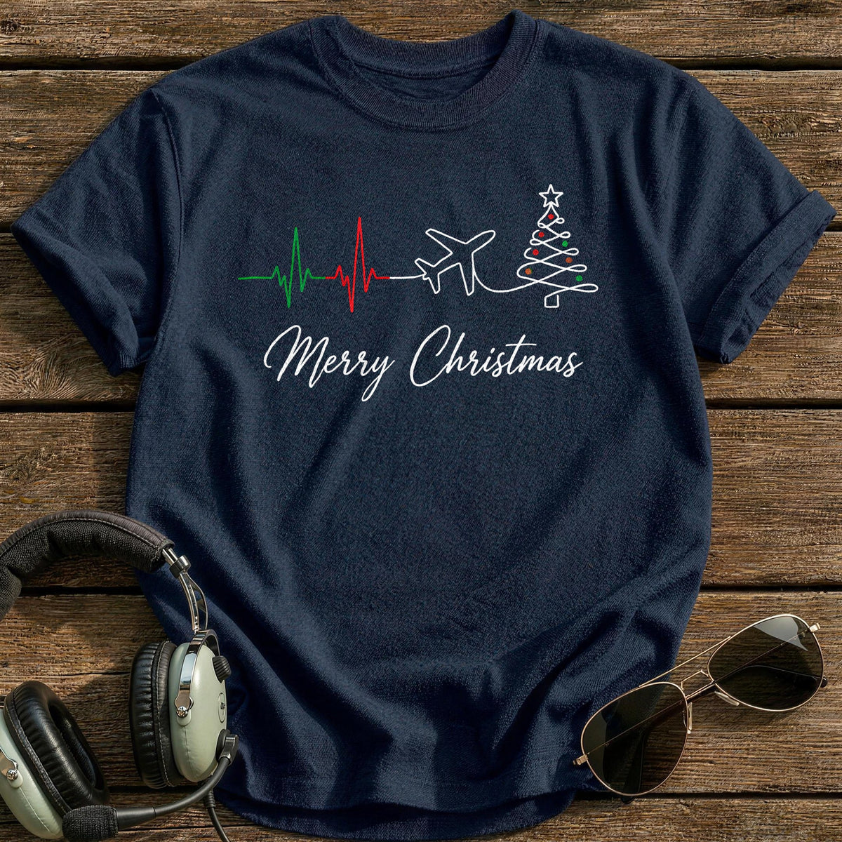 Heartbeat Line 23 T-Shirt - Navy
