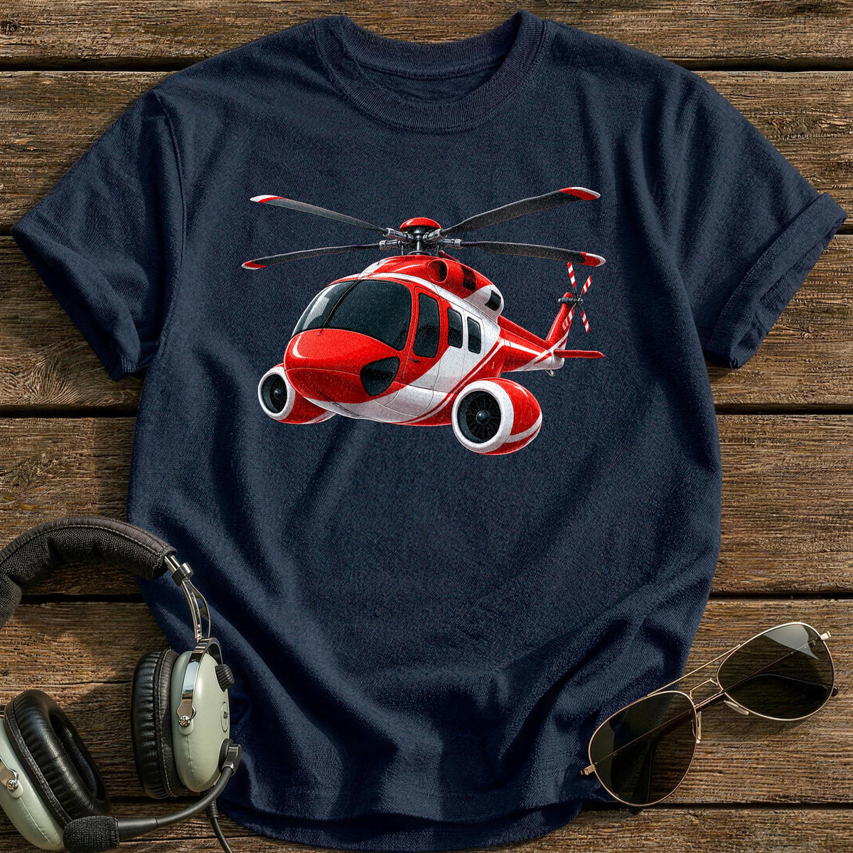 Helicopter 45 T-Shirt - Navy