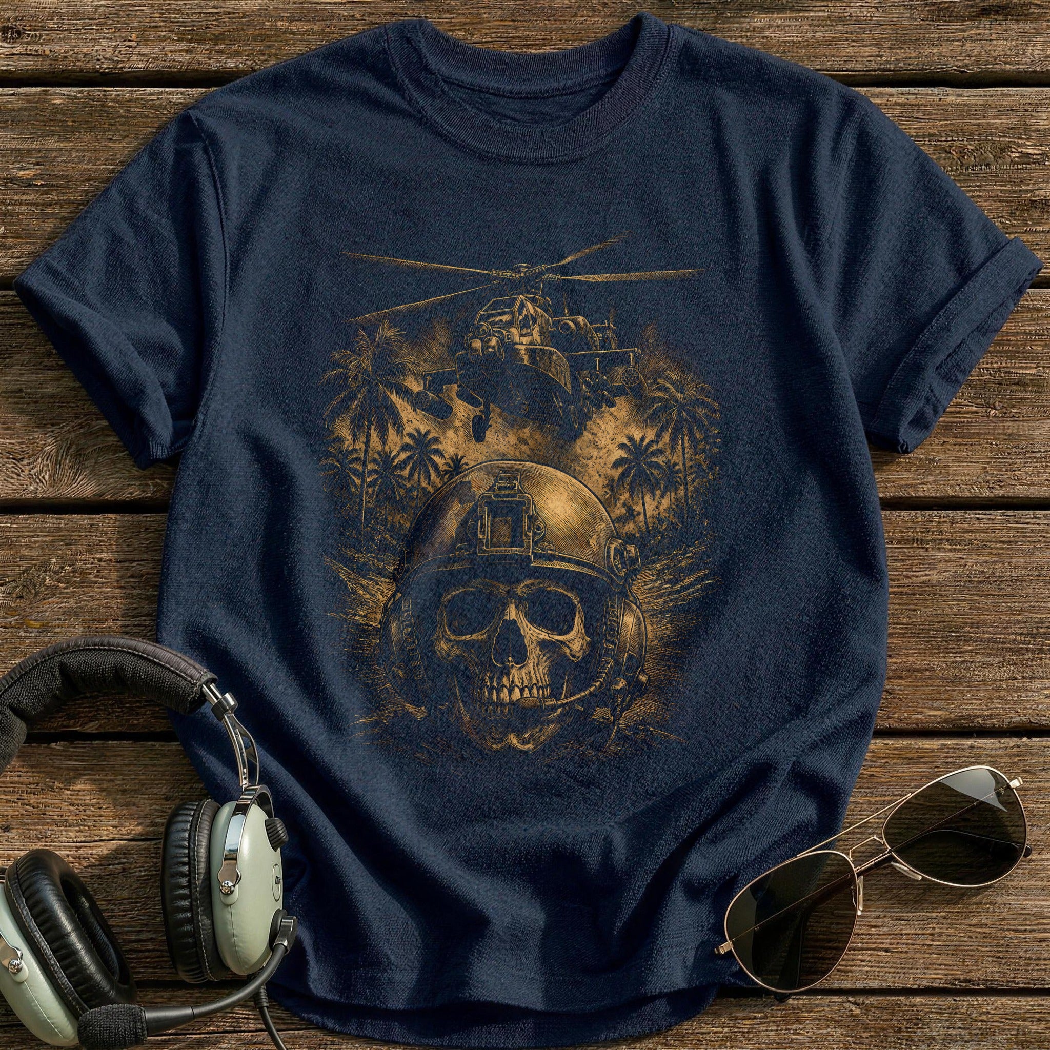 Helicopter Gunship 39 T-Shirt - Navy