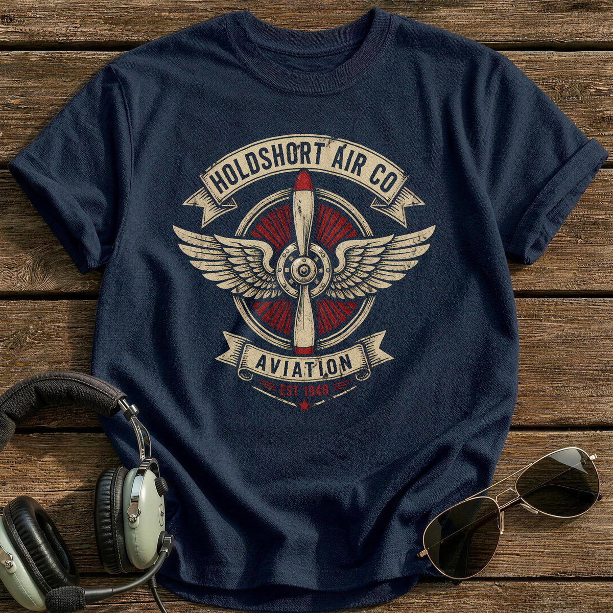 Holdshort Air Co Emblem 21 T-Shirt - Navy