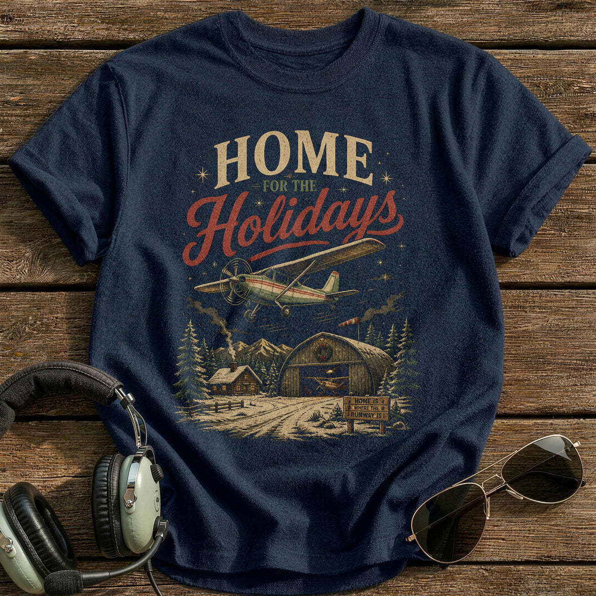 Home For The Holidays 84 T-Shirt - Navy