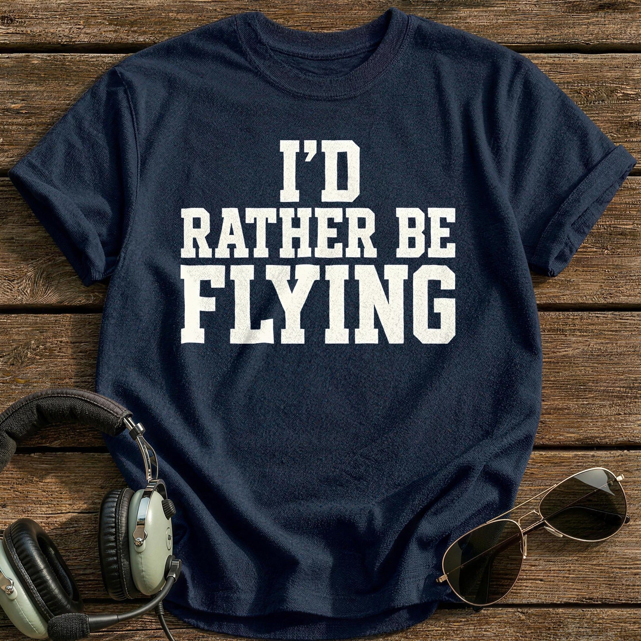 Id Rather Be Flying 34 T-Shirt - Navy