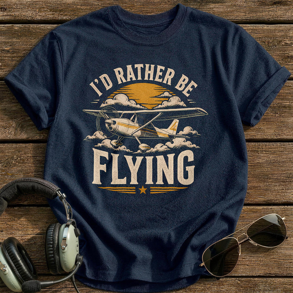 Id Rather Be Flying 74 T-Shirt - Navy