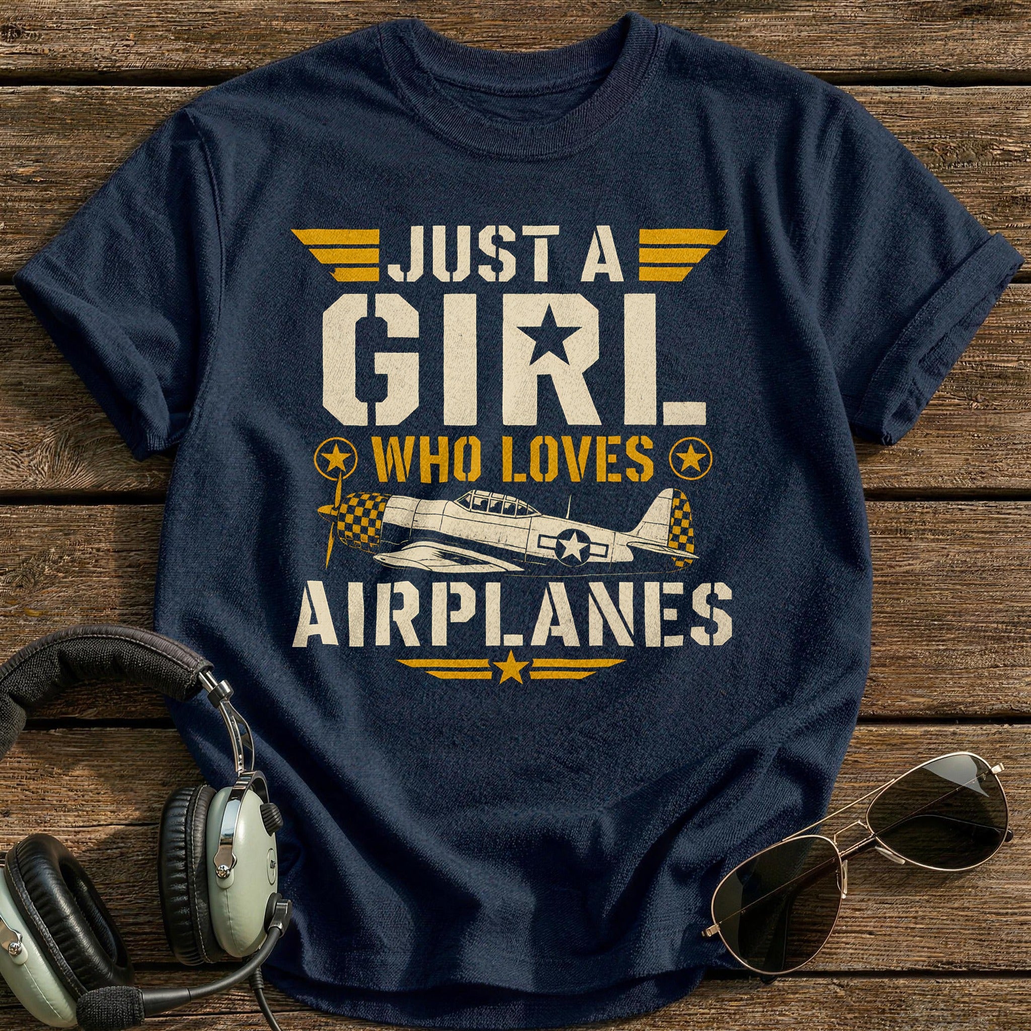 Just A Girl Who Loves Airplanes - Navy