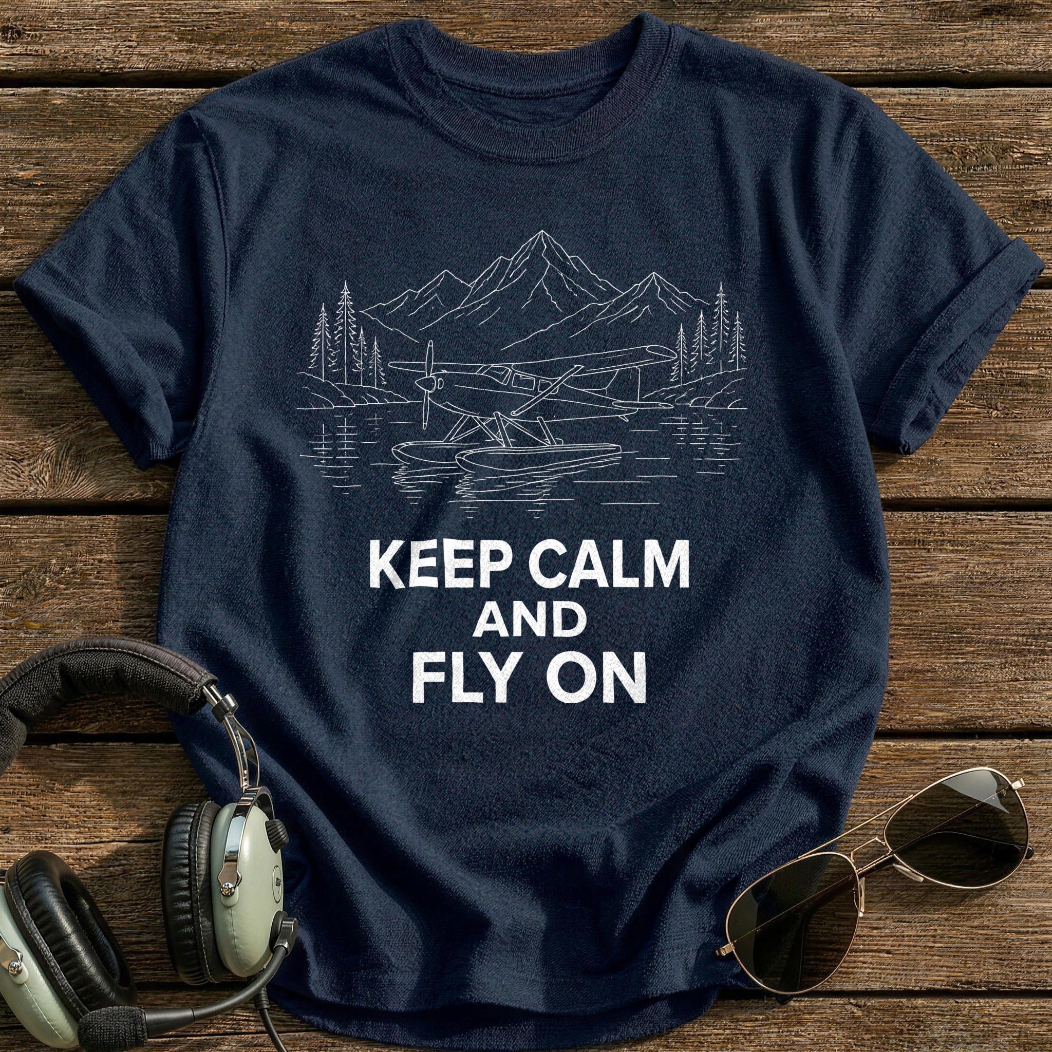Keep Calm And Fly On 83 T-Shirt - Navy