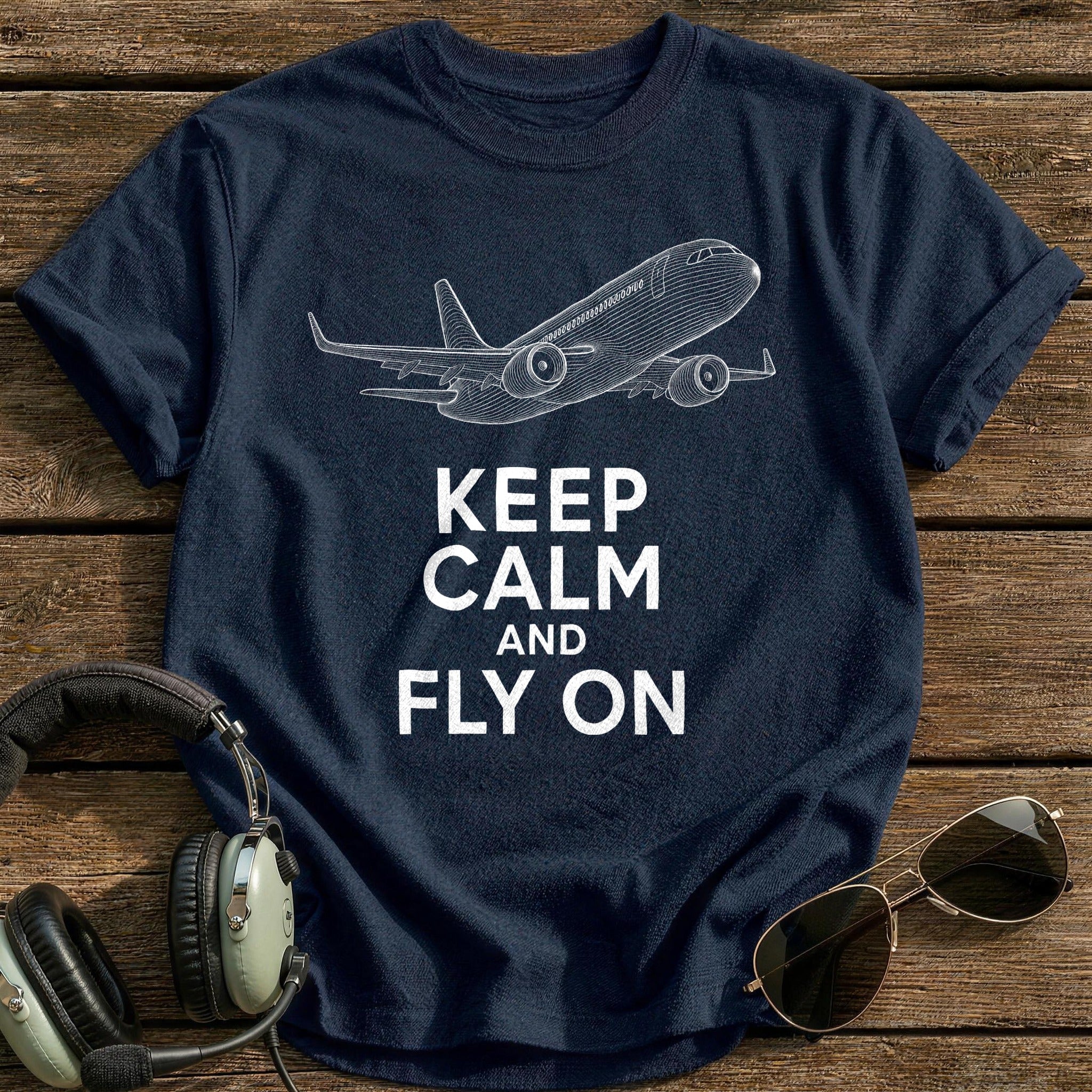 Keep Calm Fly On 31 T-Shirt - Navy