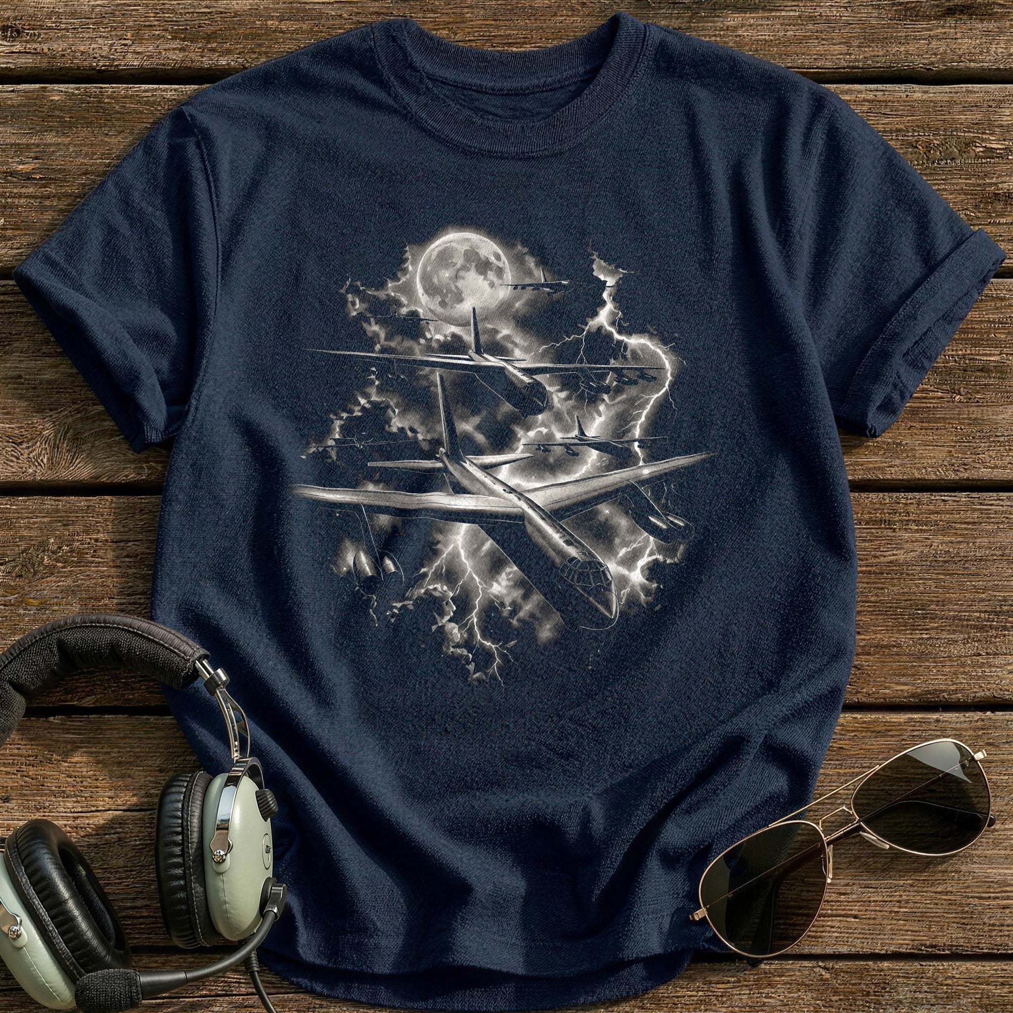 Lightning Storm Flight T-Shirt - Navy