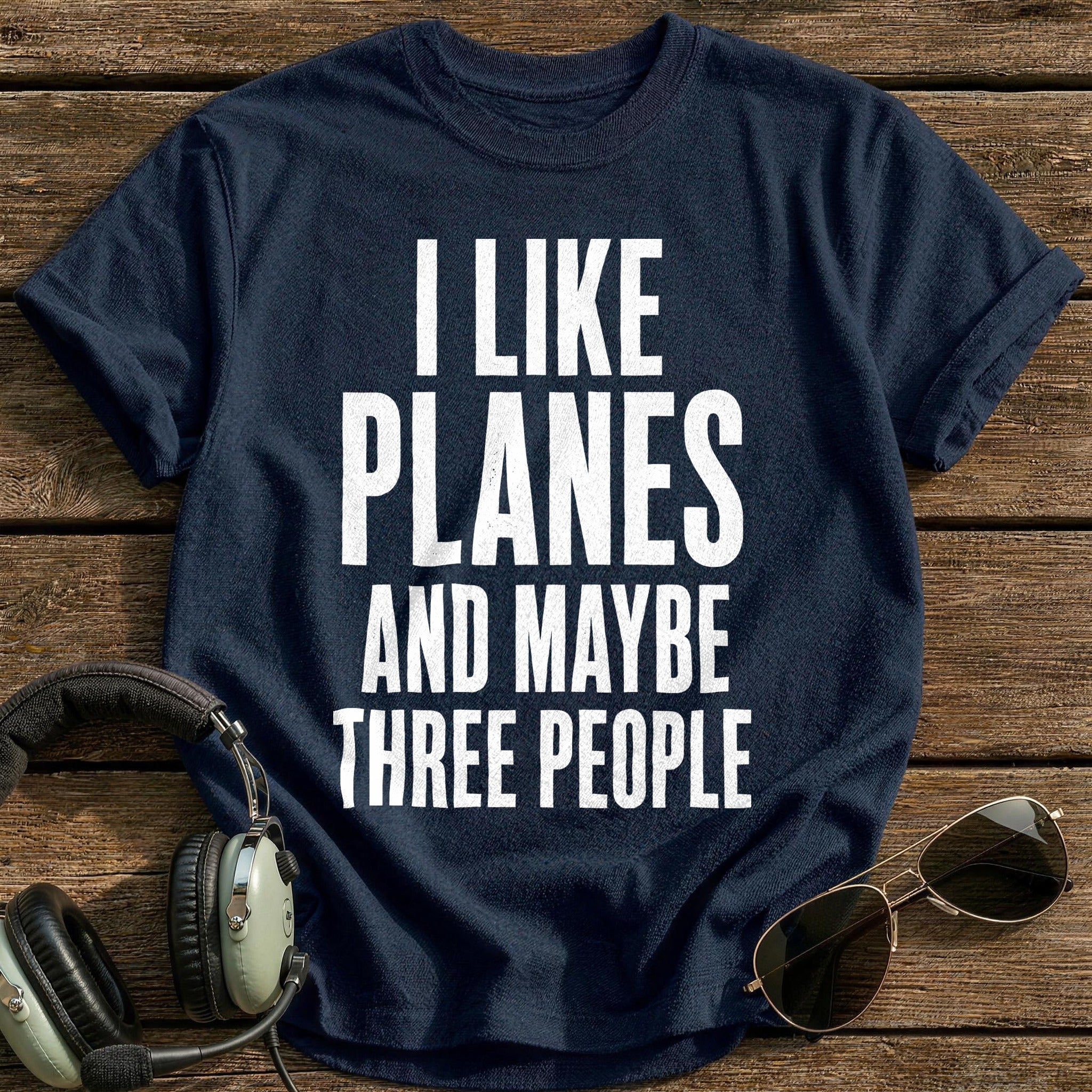 Like Planes Three People 15 T-Shirt - Navy