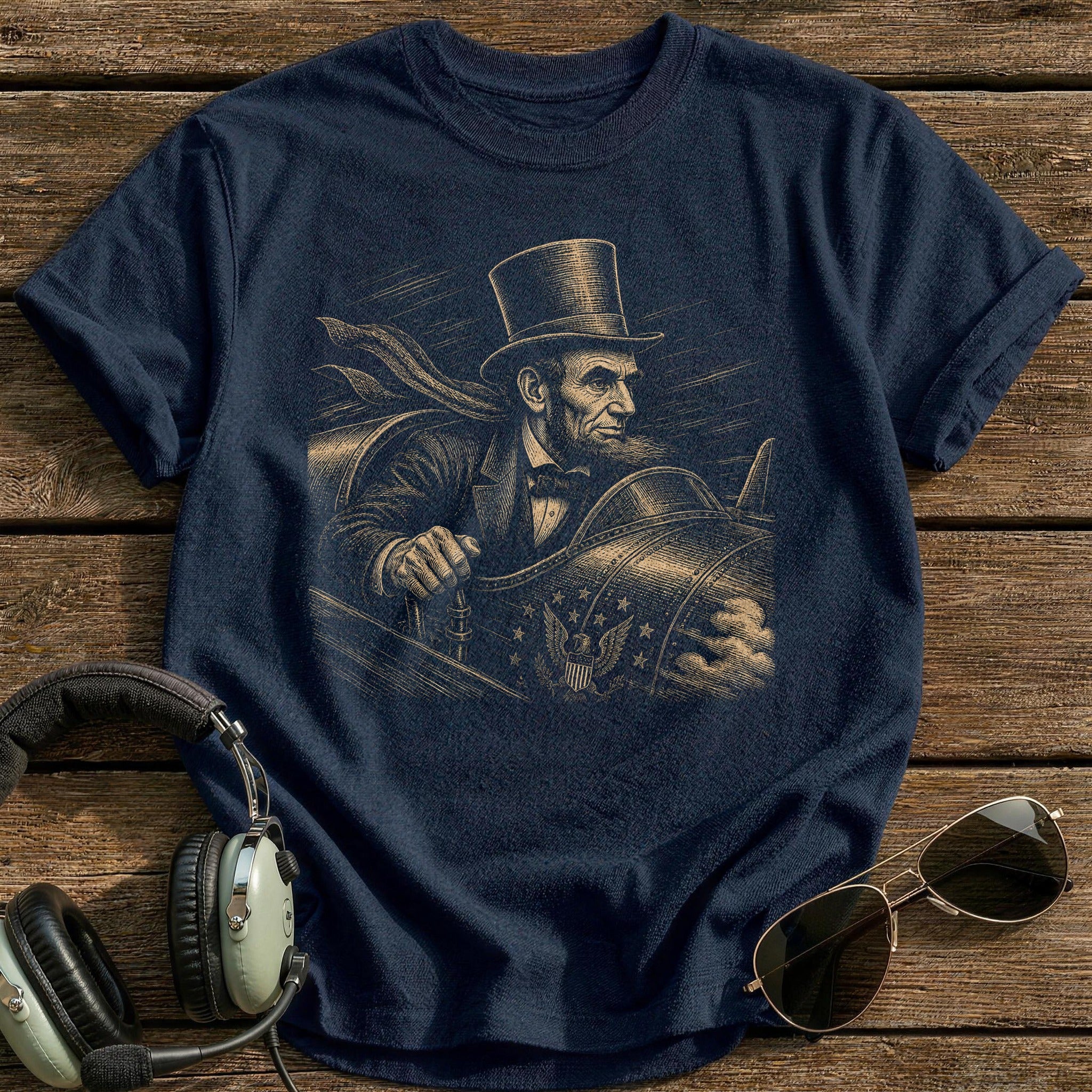 Lincoln Takes Flight T-Shirt - Navy