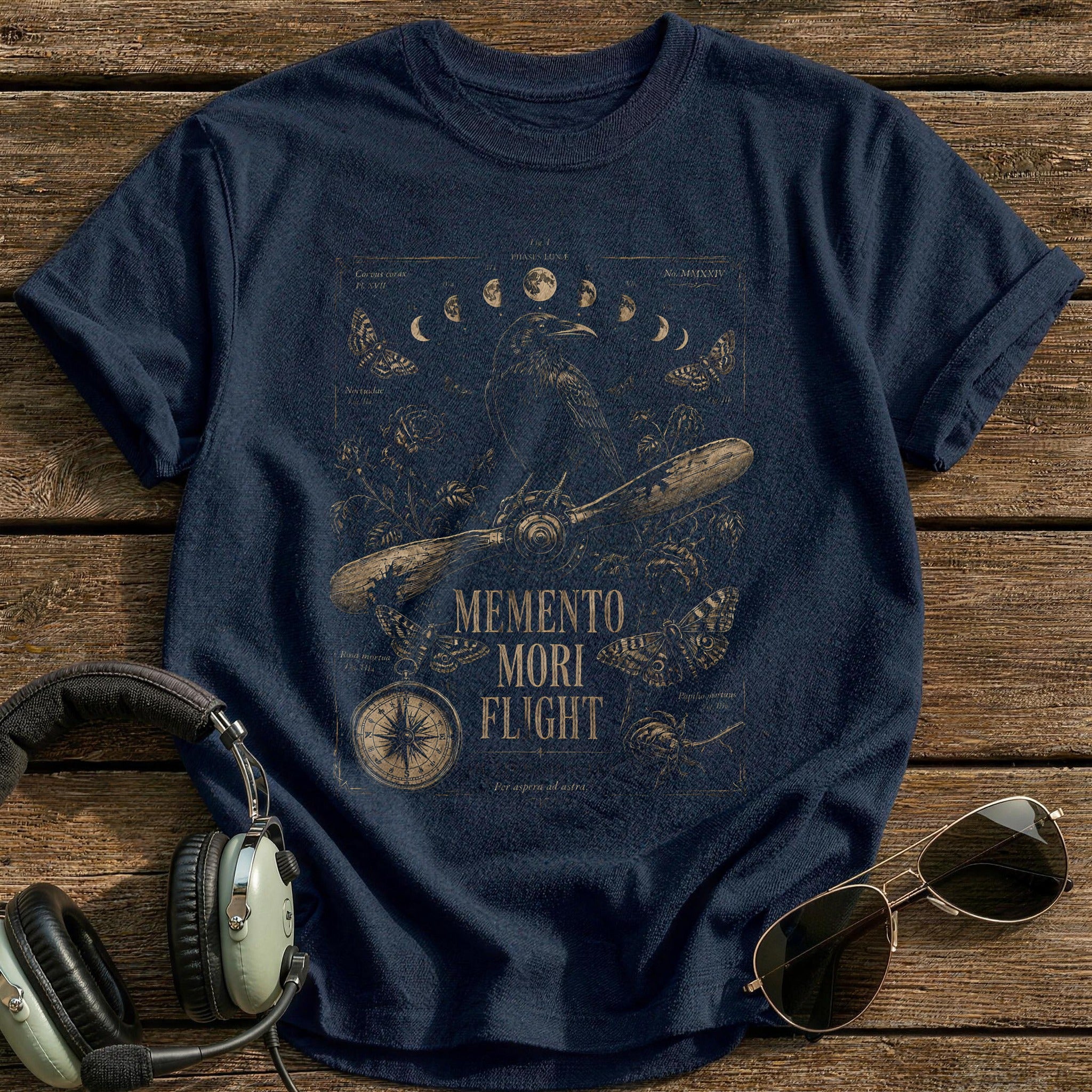 Memento Mori Flight 18 T-Shirt - Navy